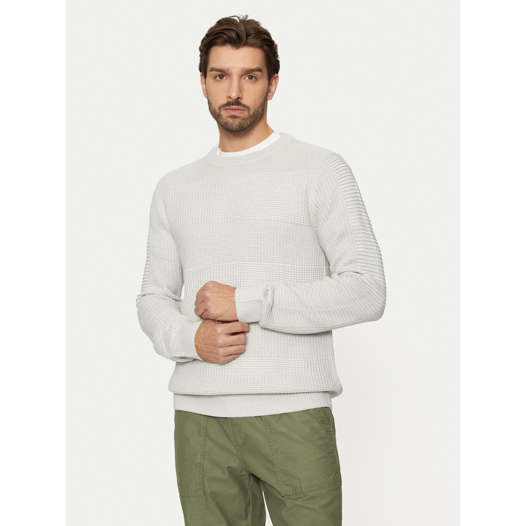 Jack & Jones Sweter Hugo 12258607 Szary Regular Fit