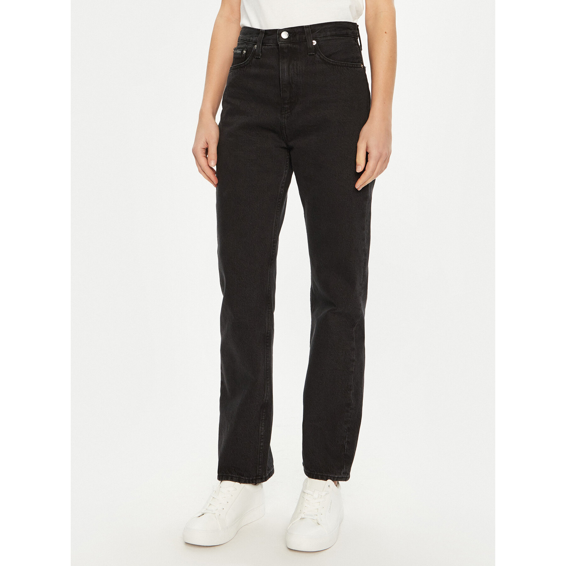 Calvin Klein Jeans Jeansy J20J224505 Czarny Straight Fit