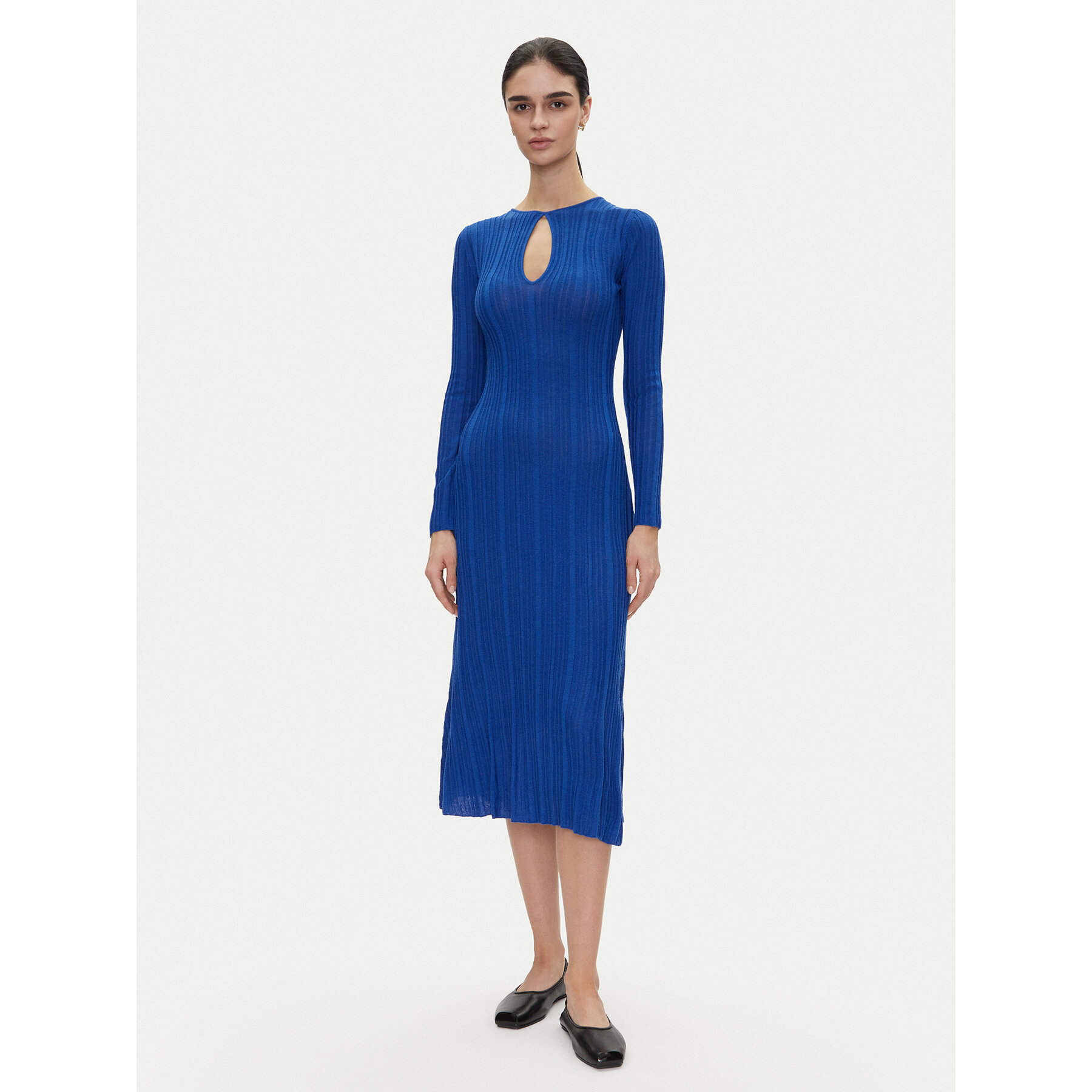 Pepe Jeans Sukienka dzianinowa Natasha PL953642 Niebieski Slim Fit