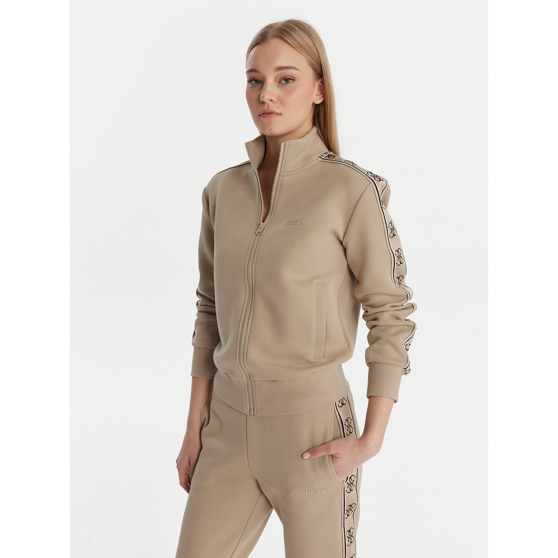 Guess Bluza V2YQ16 KB3P2 Beżowy Regular Fit