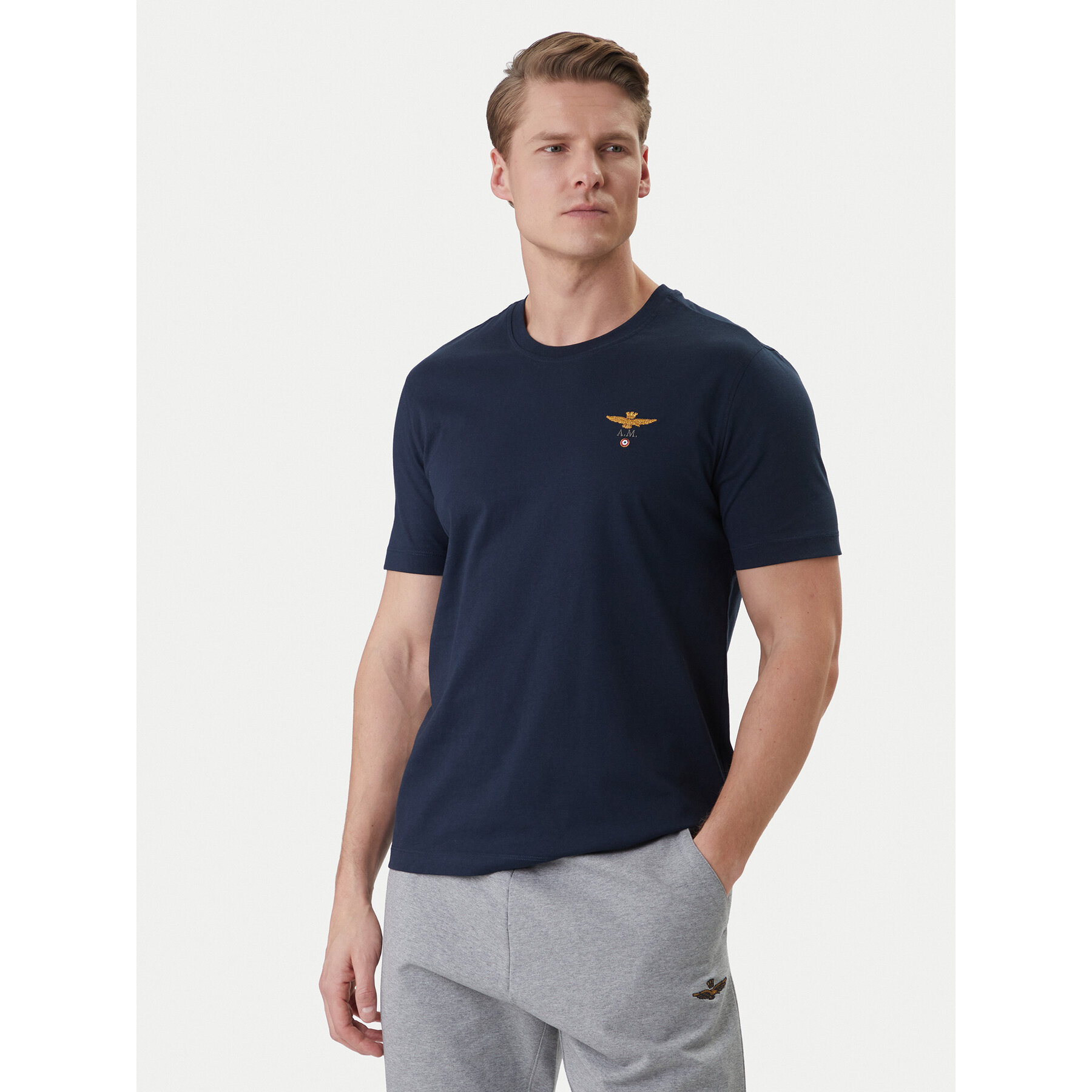Aeronautica Militare T-Shirt 261TS1580UJ00372 Granatowy Regular Fit