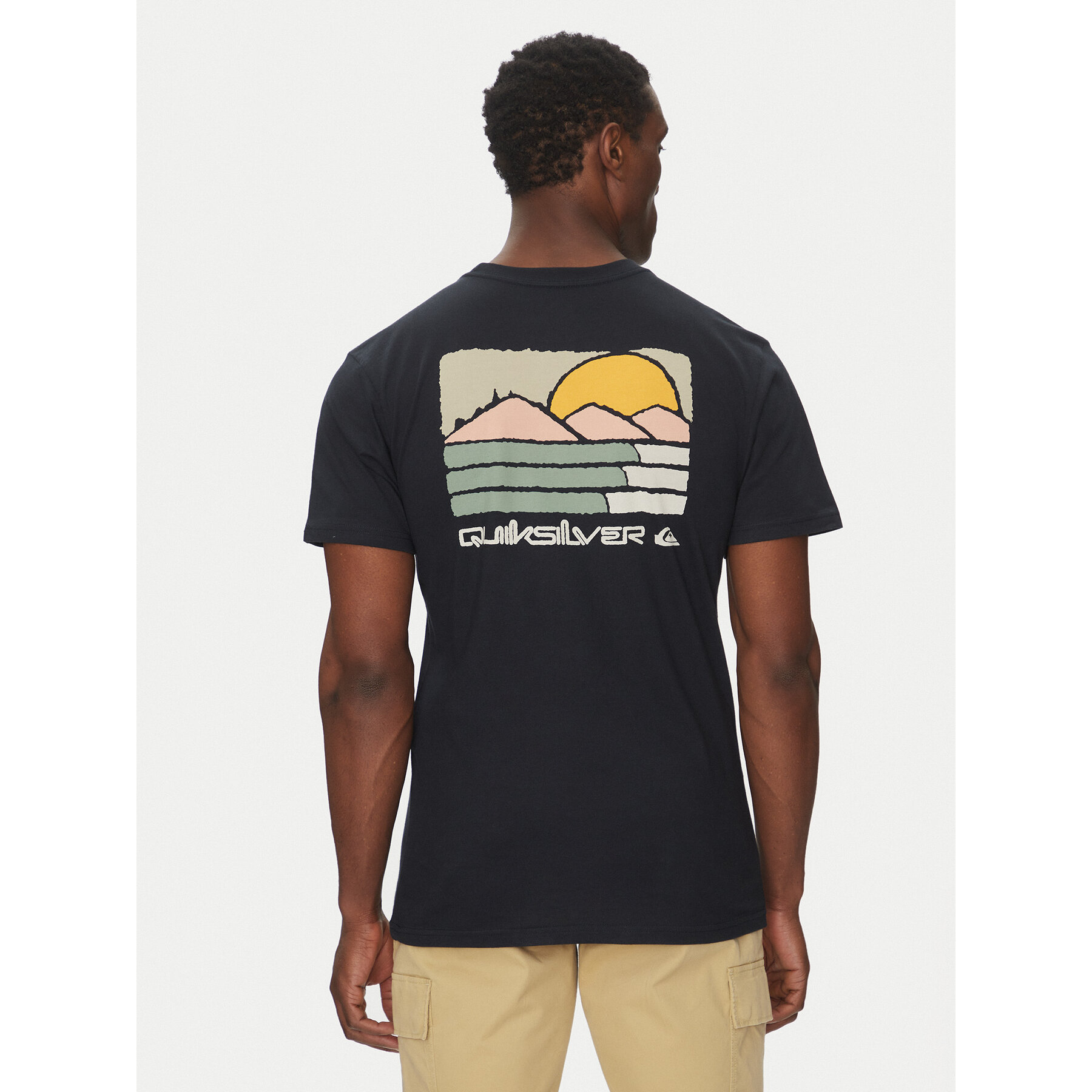 Quiksilver T-Shirt EQYZT08038 Czarny Regular Fit