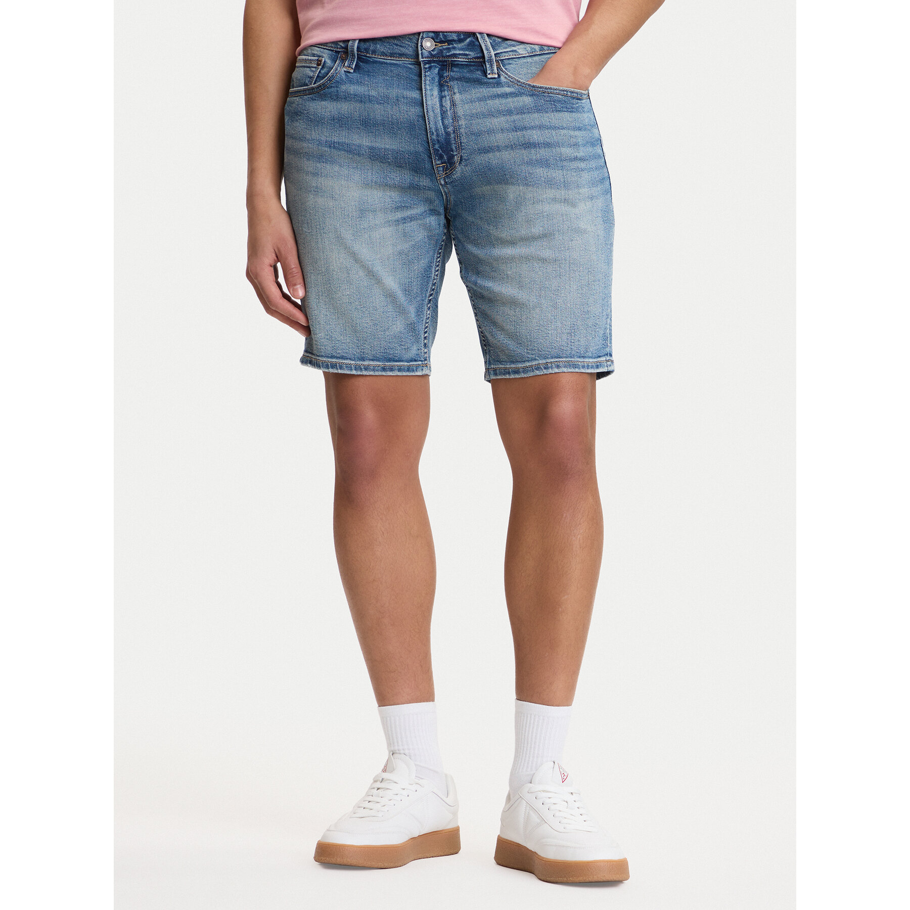 Guess Szorty jeansowe M6GDV2 D1095 Niebieski Regular Fit