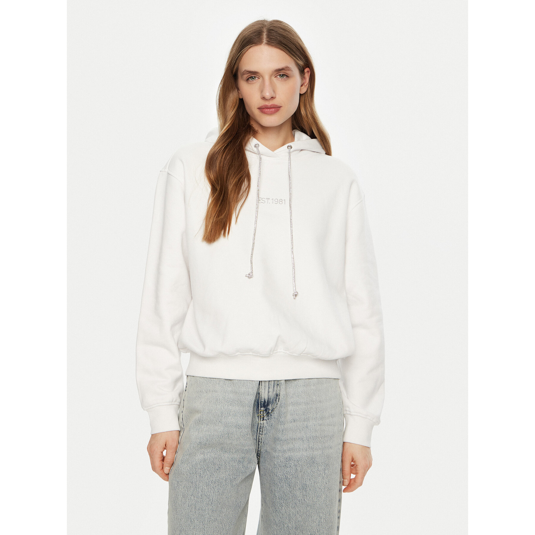 Guess Bluza W5RQ00 KBY51 Biały Regular Fit