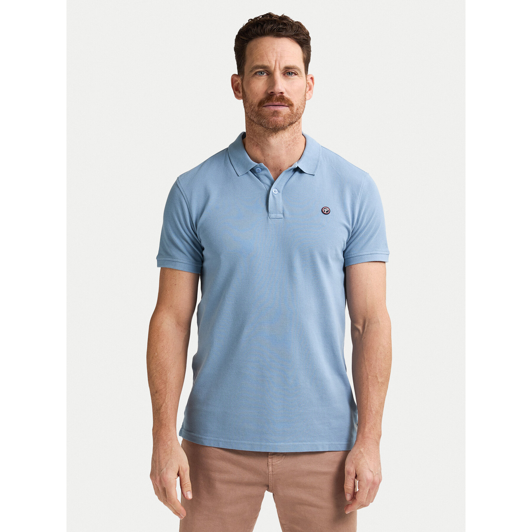 Petrol Industries Polo M-ROS-POL002 Błękitny Regular Fit