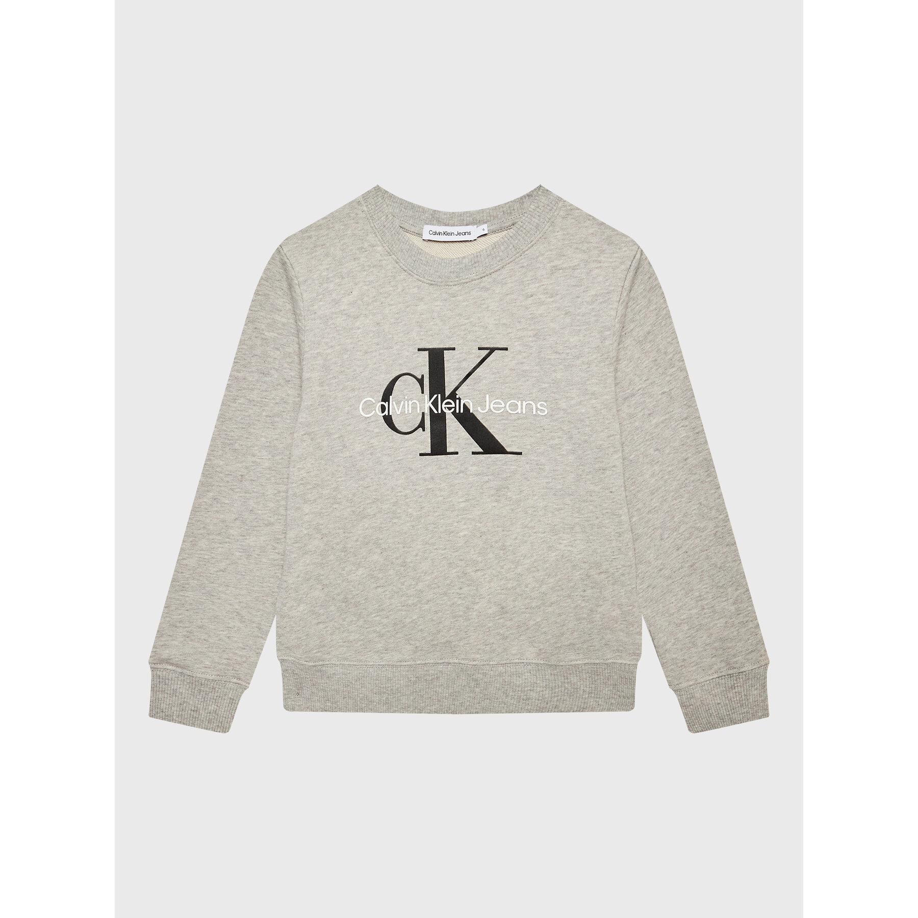 Calvin Klein Jeans Bluza Monogram Logo IU0IU00265 Szary Regular Fit