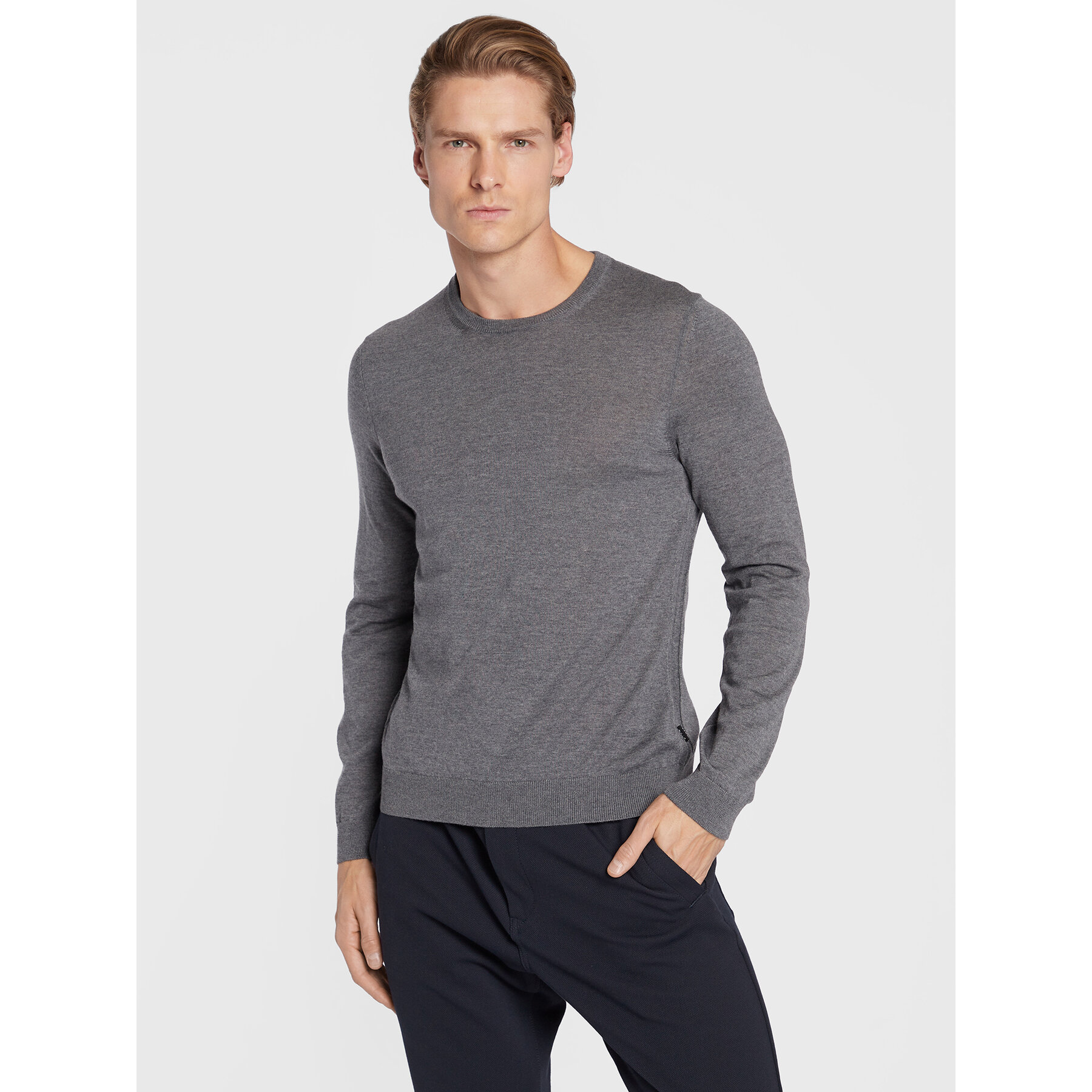 Boss Sweter Leno-P 50468239 Szary Slim Fit