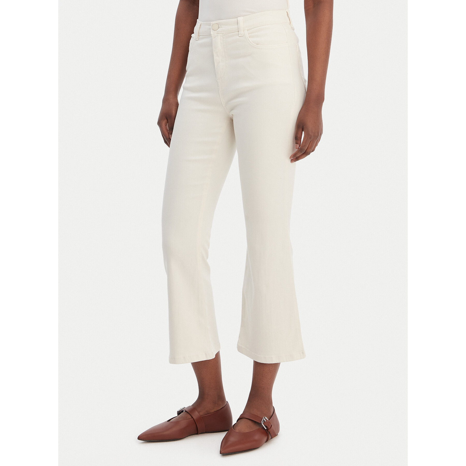 Marella Jeansy Ronco 2613131055 Écru Slim Fit