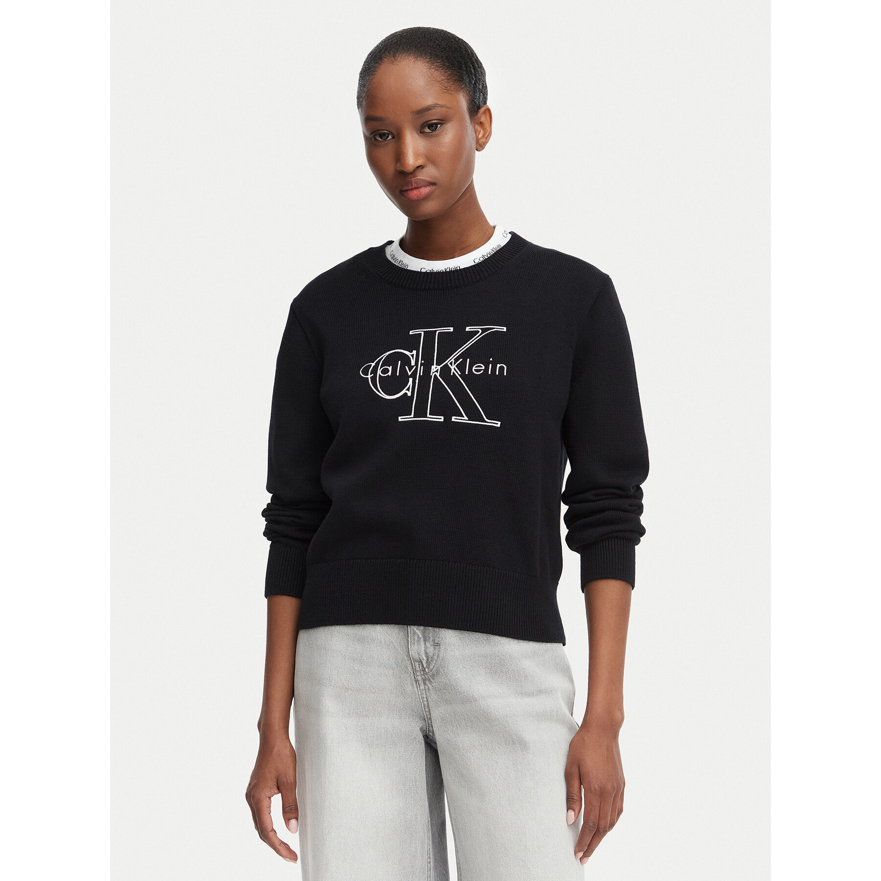 Calvin Klein Jeans Sweter LV047G322G Czarny Regular Fit