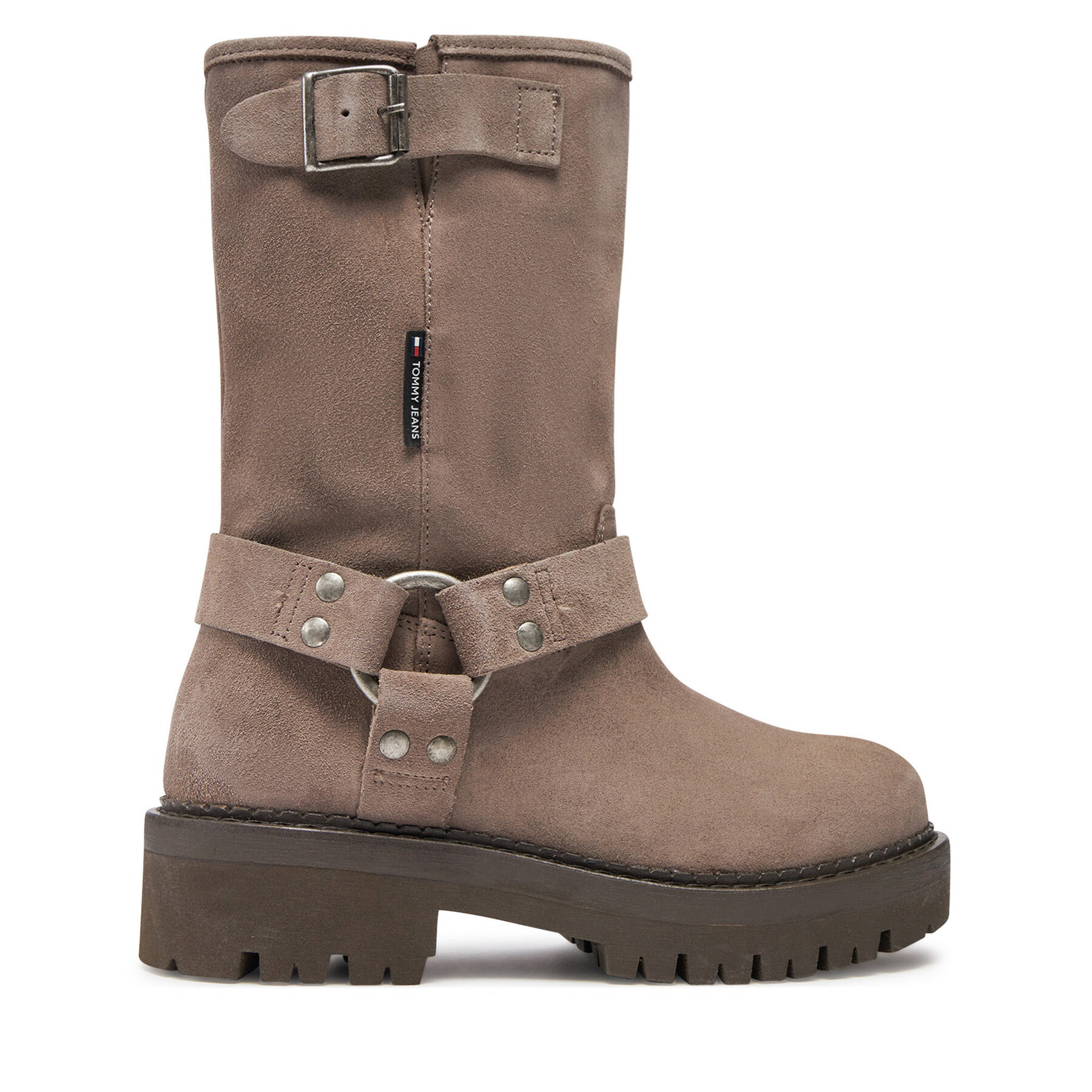 Tommy Jeans Botki Tjw Urban Biker Boot Suede EN0EN02729 Szary