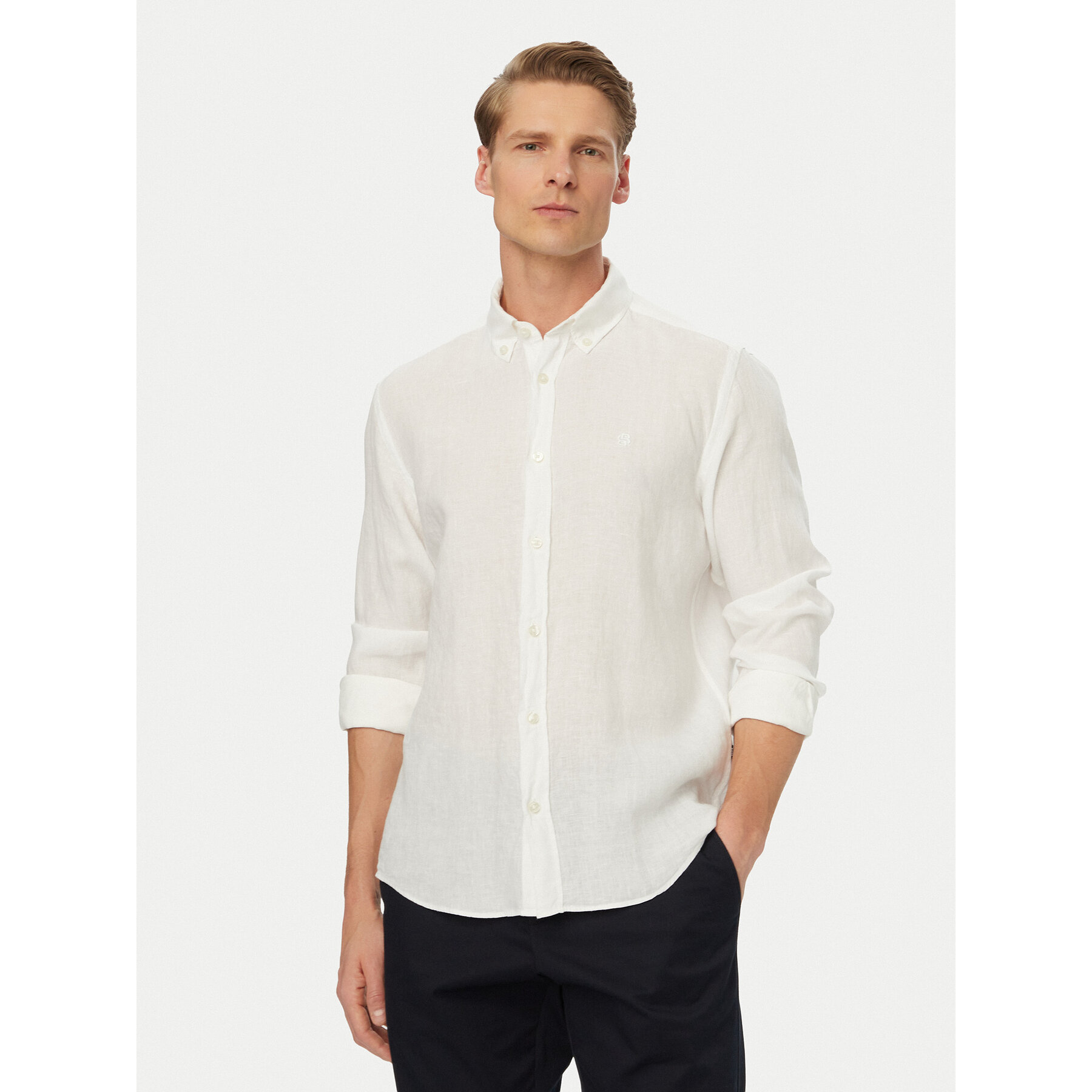 BOSS Koszula H-Liam 50556077 Biały Regular Fit