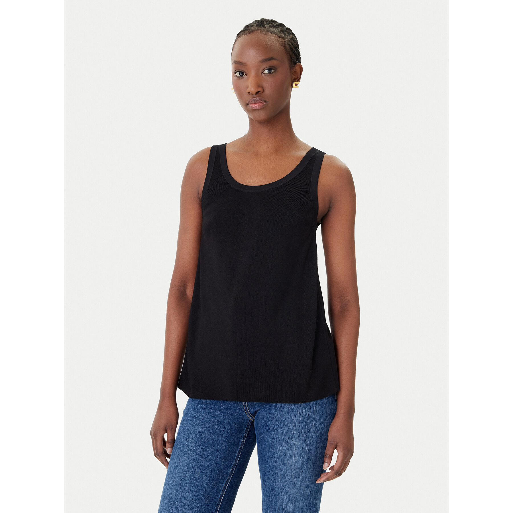 Elisabetta Franchi Sweter TK-72S-61E2-V250 Czarny Regular Fit