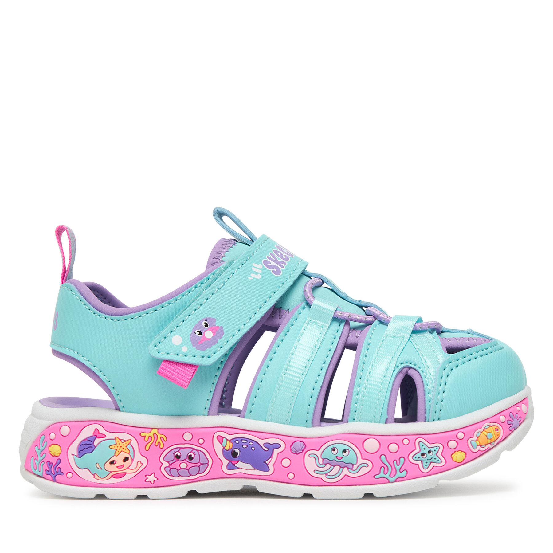 Skechers Sandały Play Scene Splash - Cute Crew 303162N/TQLV Niebieski