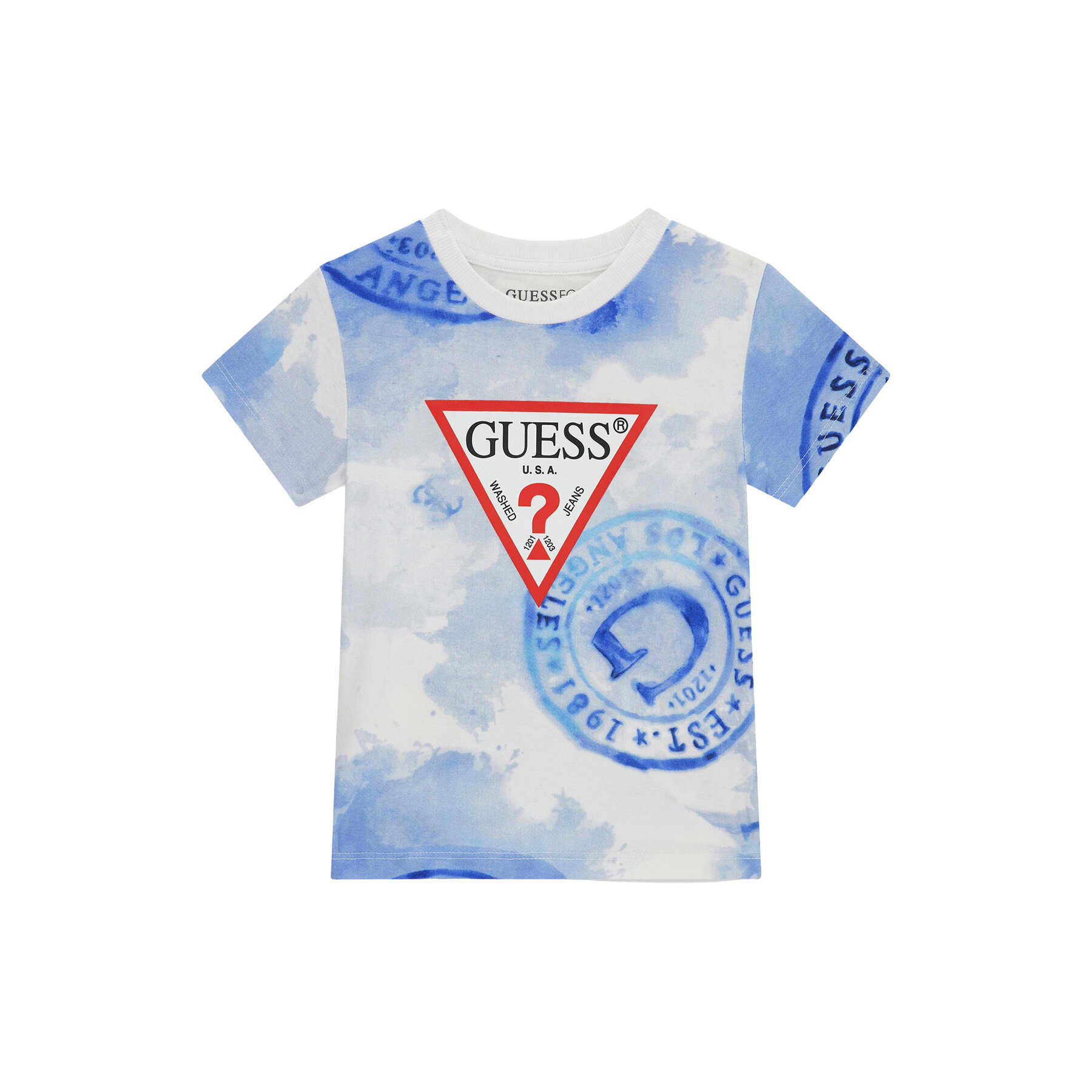 Guess T-Shirt N6GI02 K8HM4 Niebieski Regular Fit