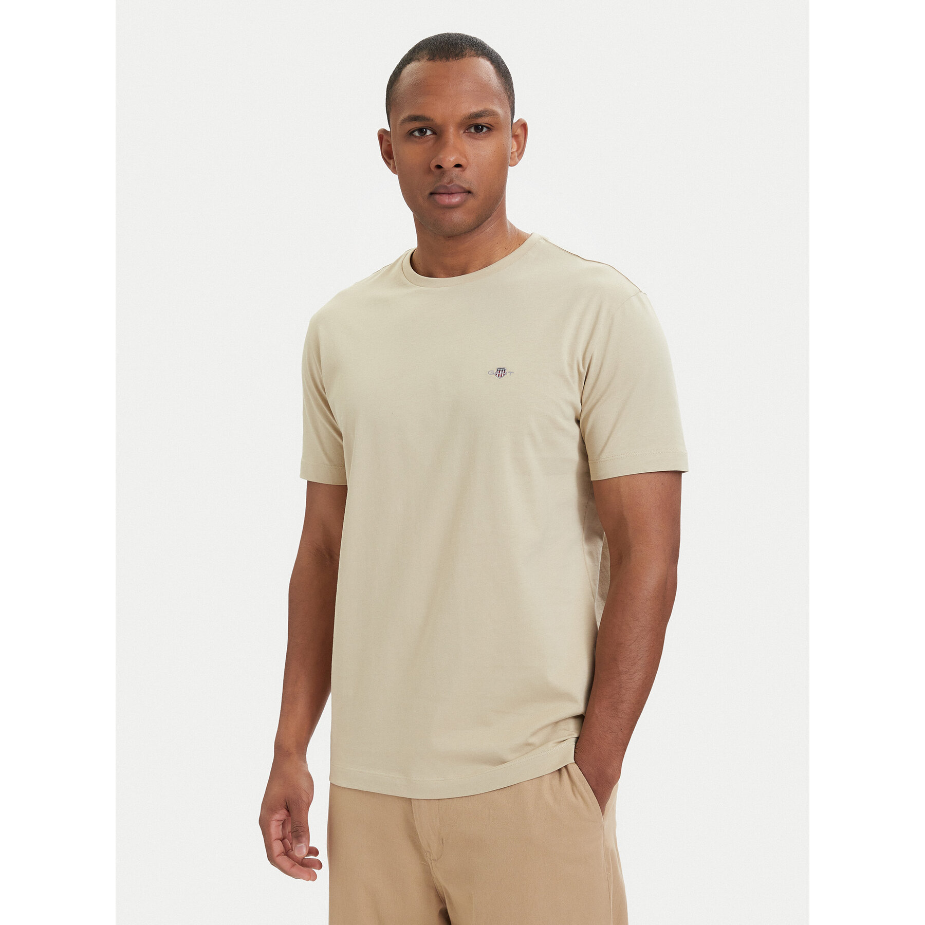Gant T-Shirt Shield 2003184 Beżowy Regular Fit