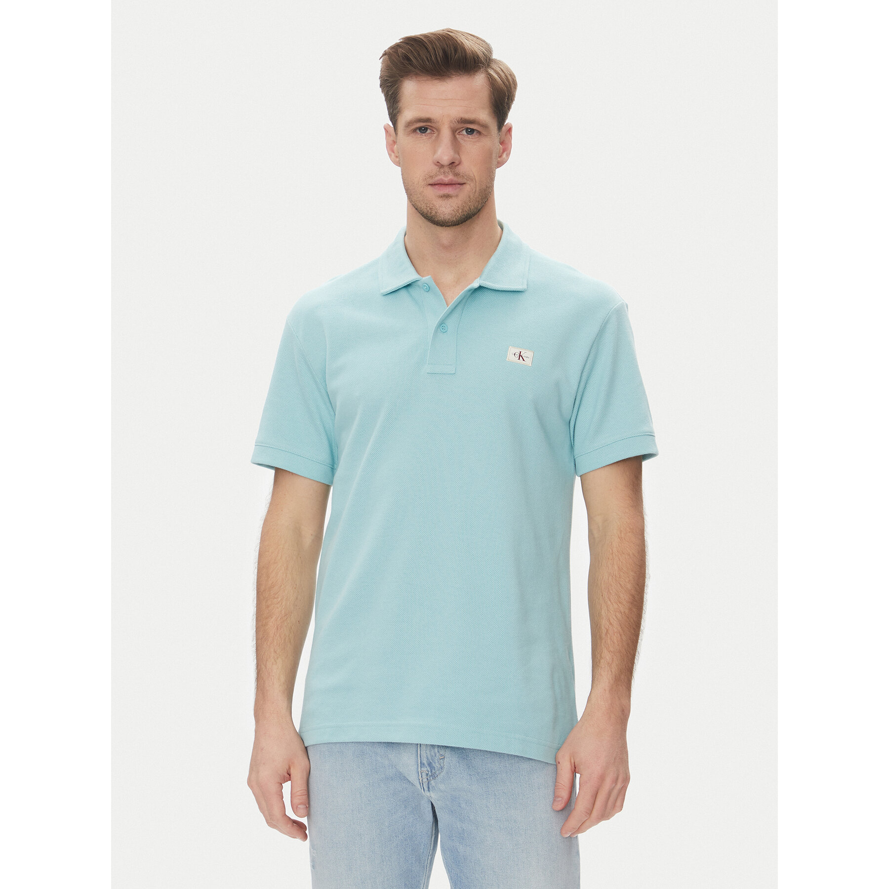 Calvin Klein Jeans Polo J30J327040 Błękitny Regular Fit