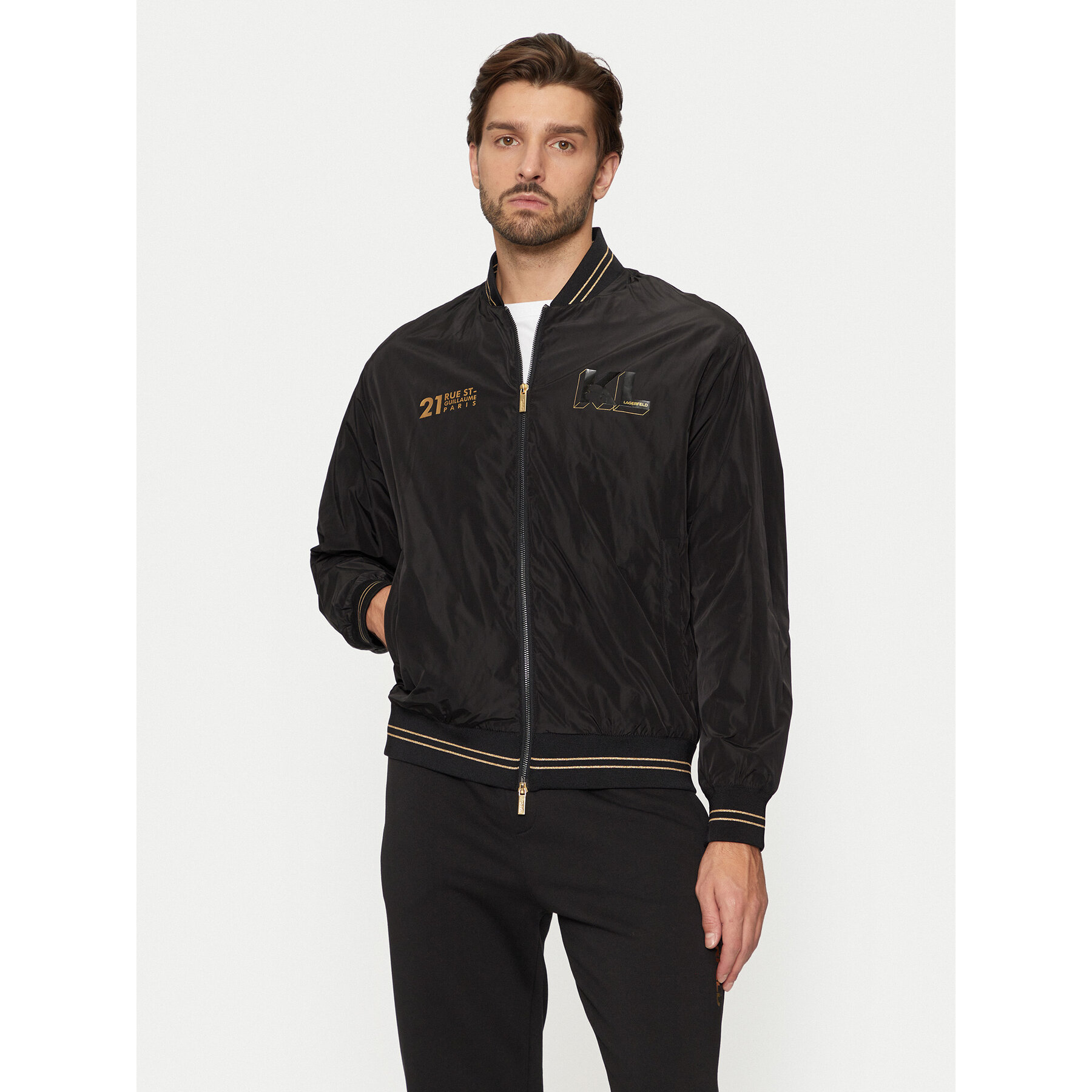 KARL LAGERFELD Kurtka bomber 505405 551501 Czarny Regular Fit