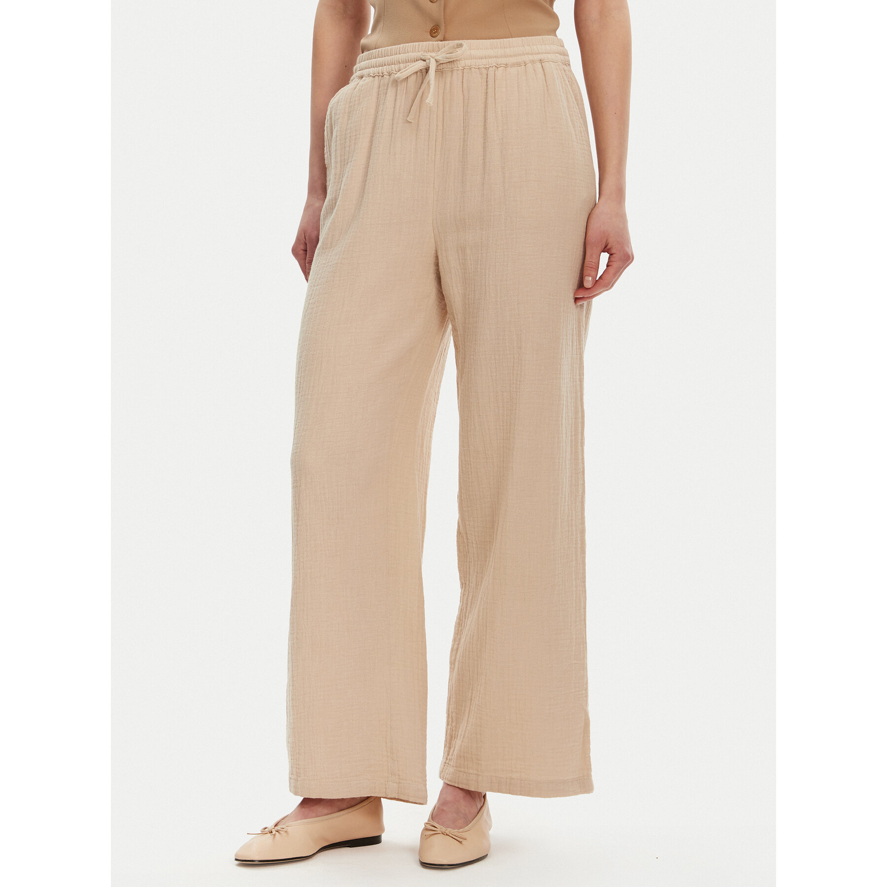 ONLY Spodnie dzianinowe Thyra 15296375 Beżowy Comfort Fit