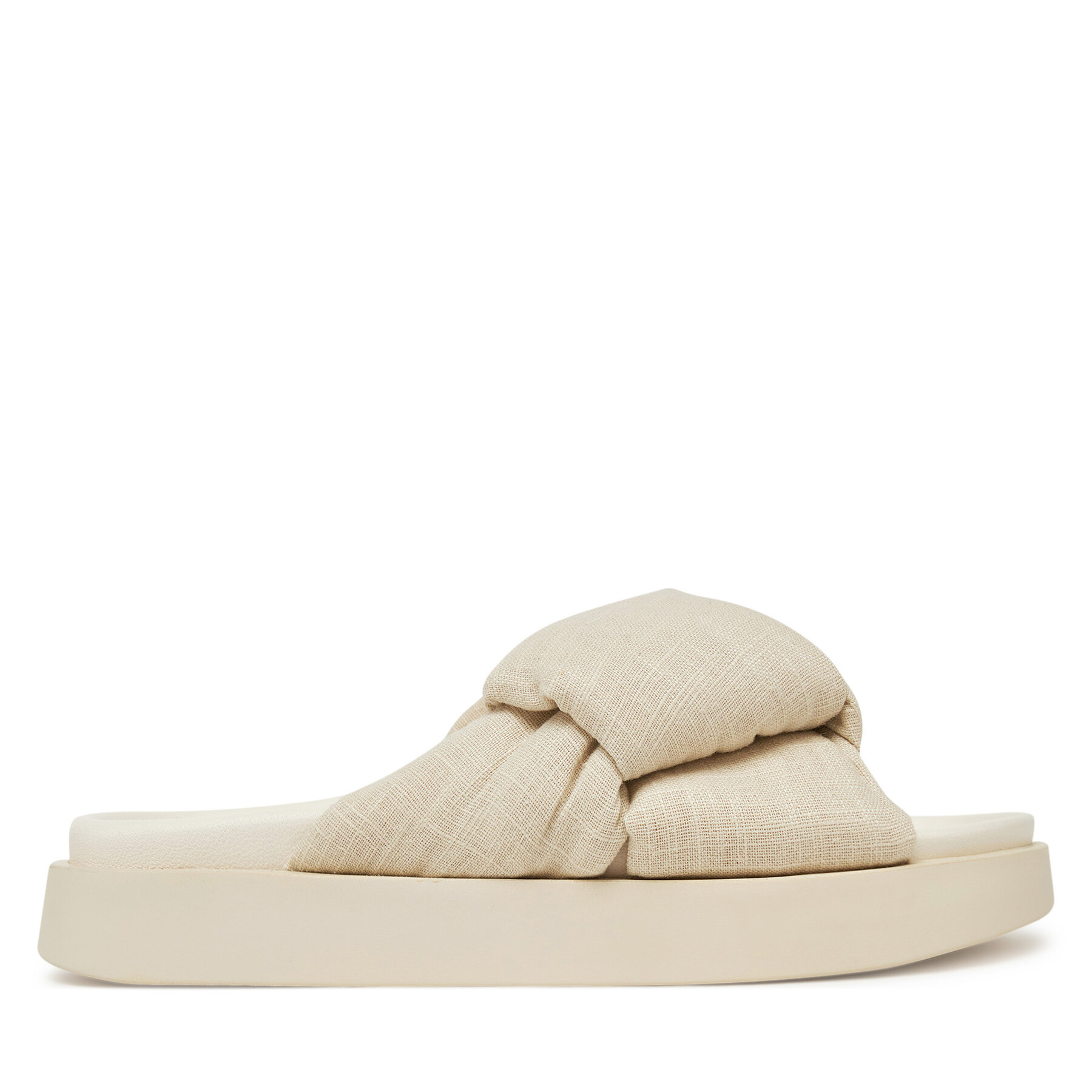 Inuikii Klapki Oversized Linken Knot-147 1028 Écru
