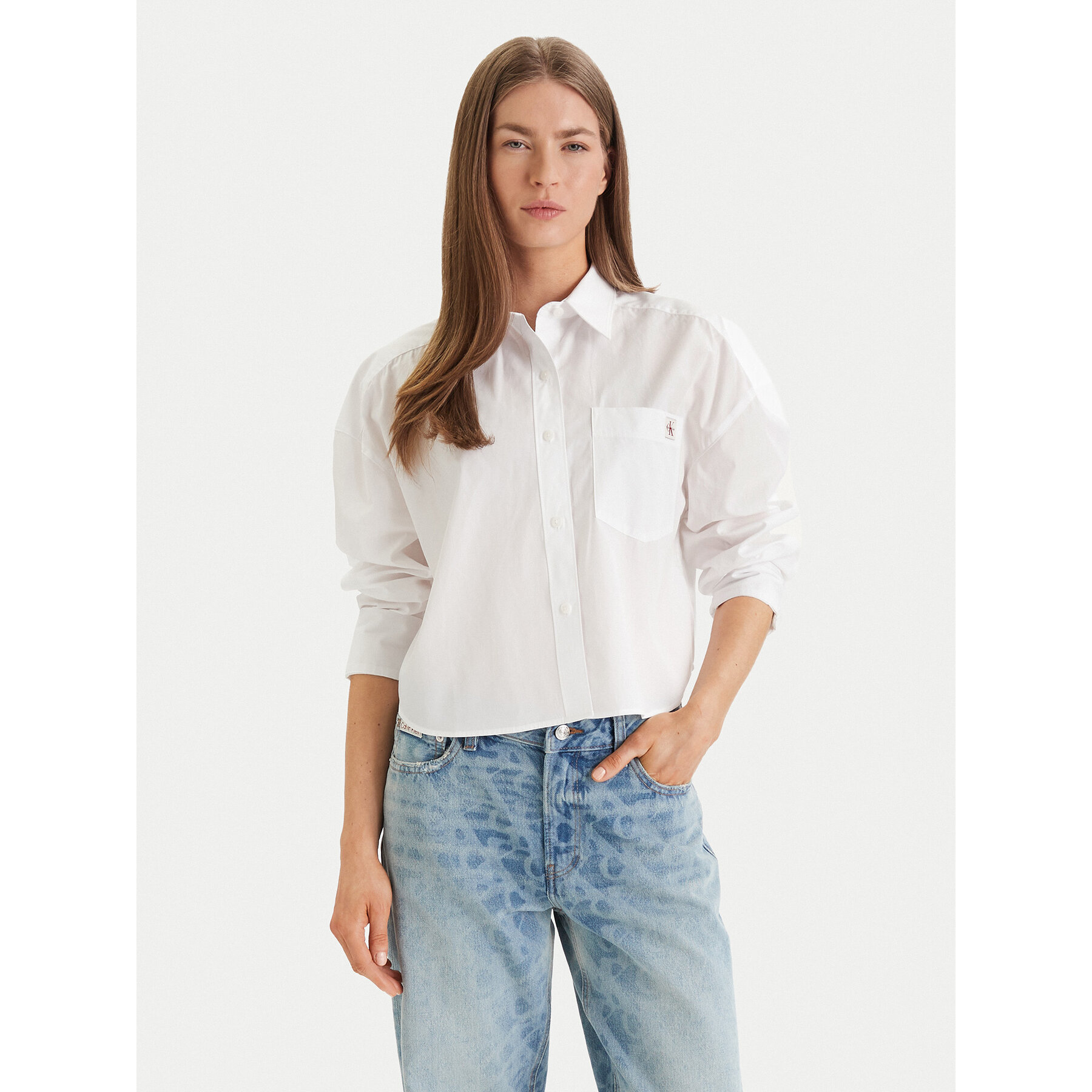 Calvin Klein Jeans Koszula LV047F148G Biały Relaxed Fit