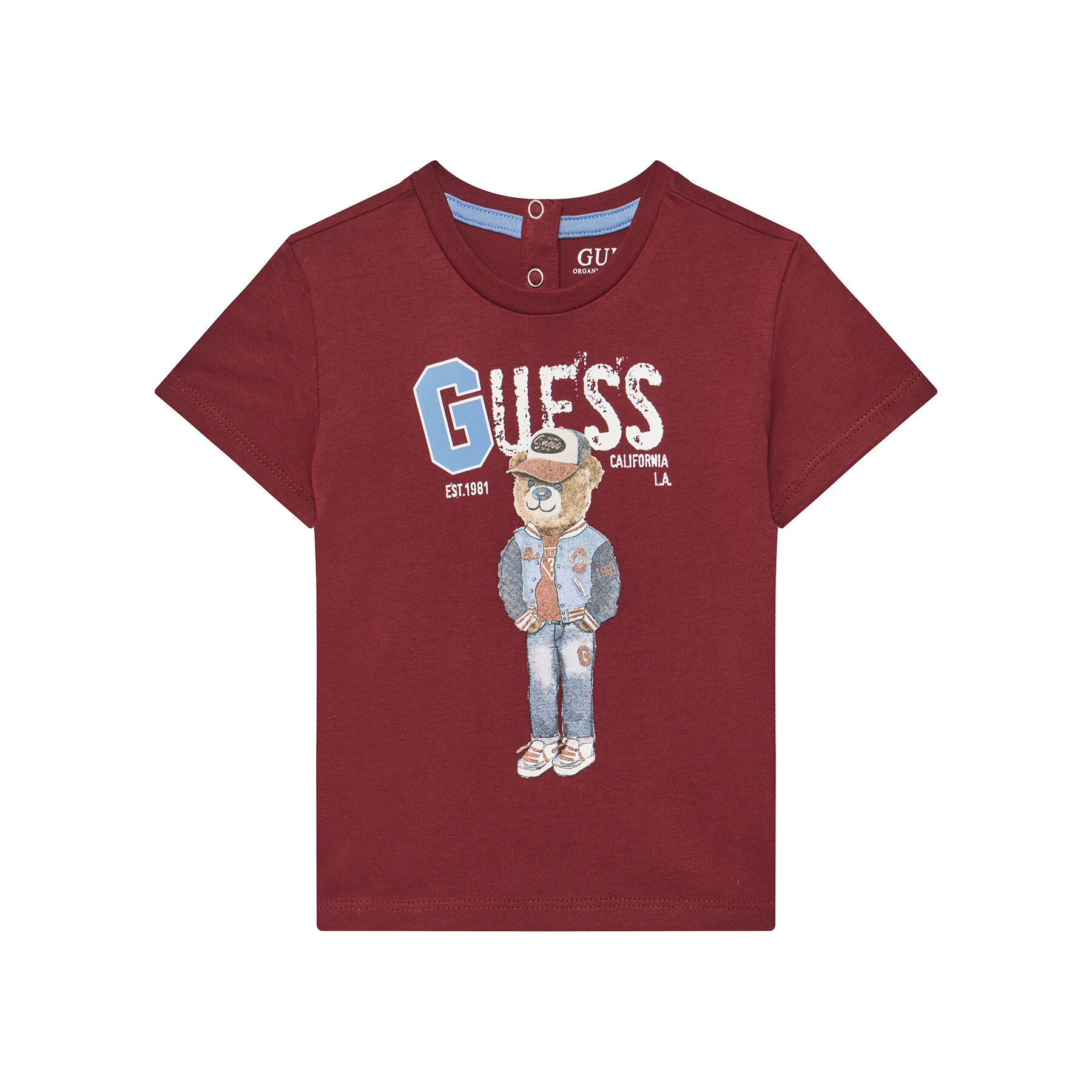 Guess T-Shirt N5YI22 K8HM4 Bordowy Regular Fit