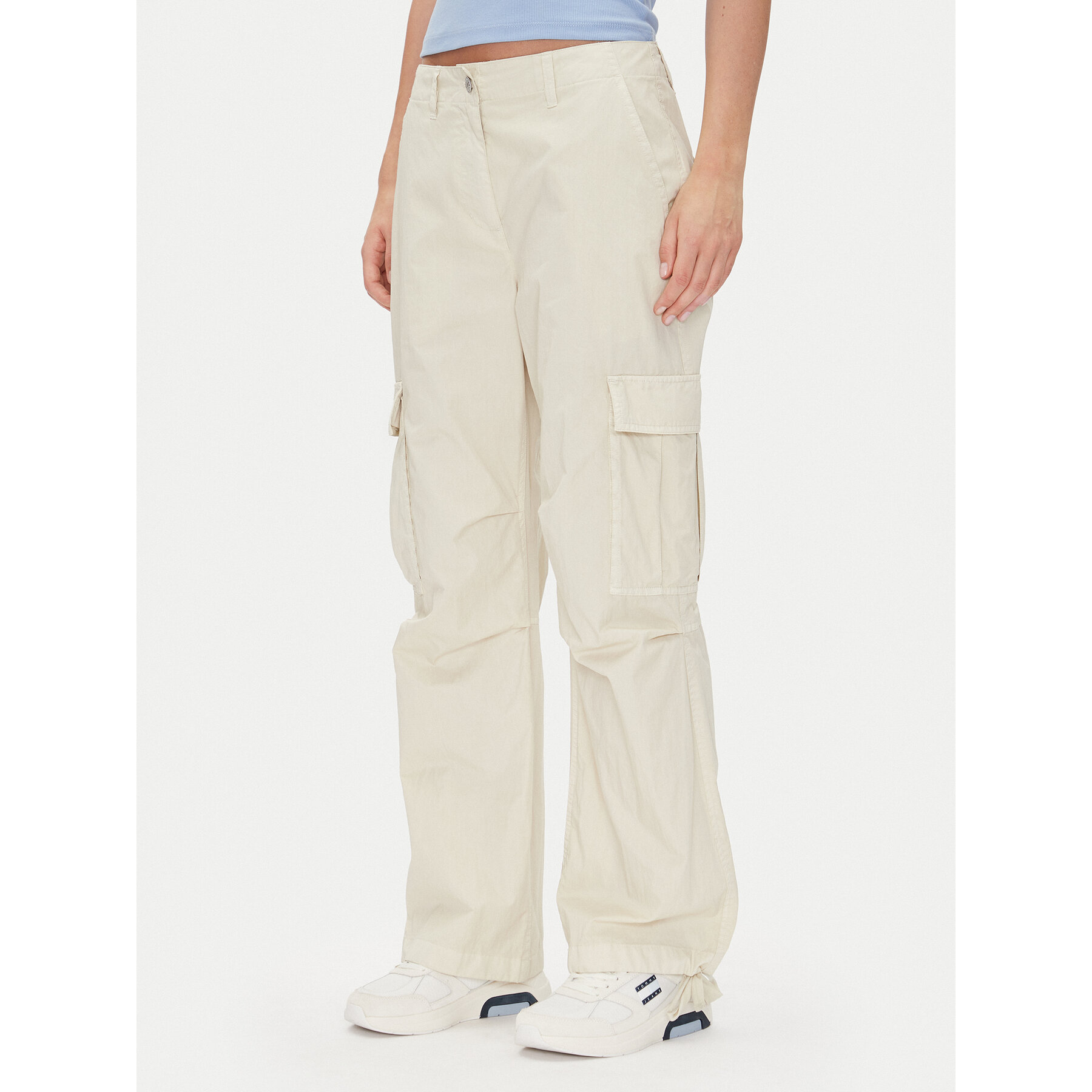 Tommy Jeans Spodnie materiałowe Tjw Cargo Relaxed Straight DW0DW20350 Beżowy Relaxed Fit