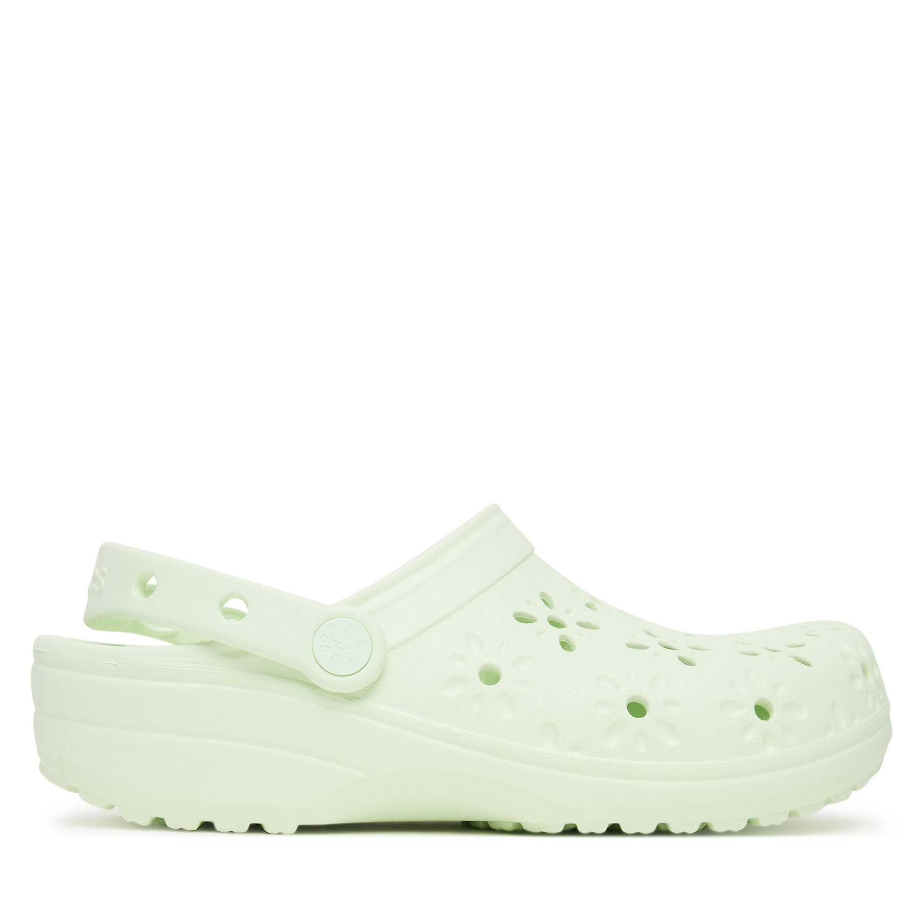 Crocs Klapki Classic Floral Cut-Out Clog 210927 Zielony