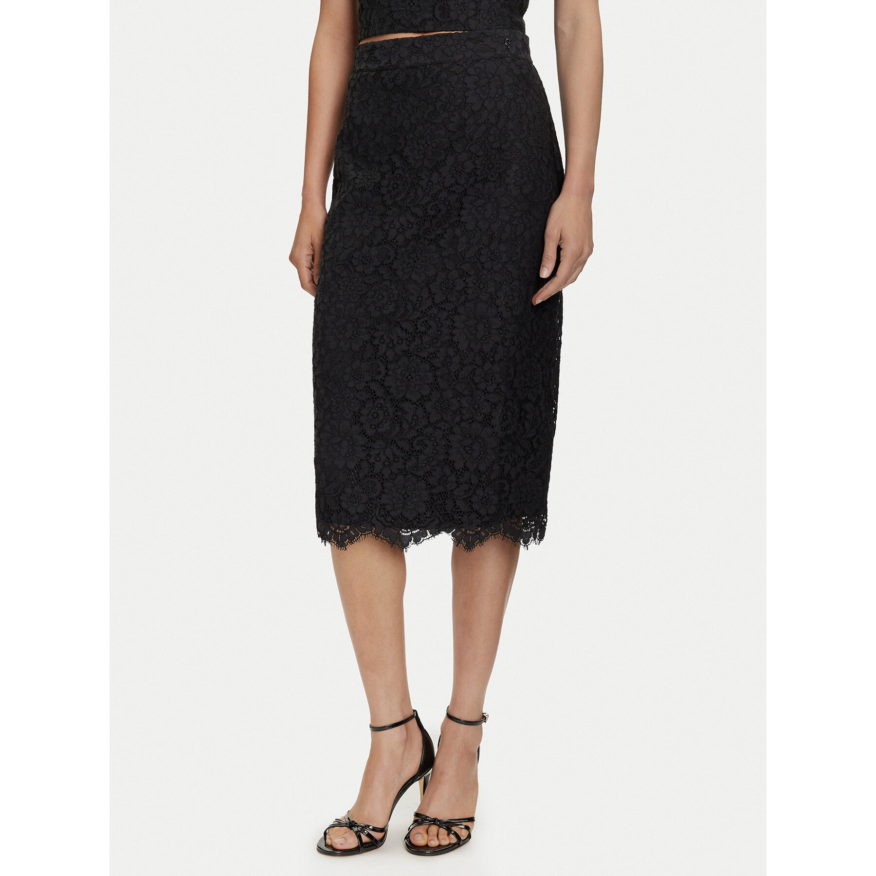 Guess Spódnica ołówkowa W5YD12 WHD00 Czarny Regular Fit