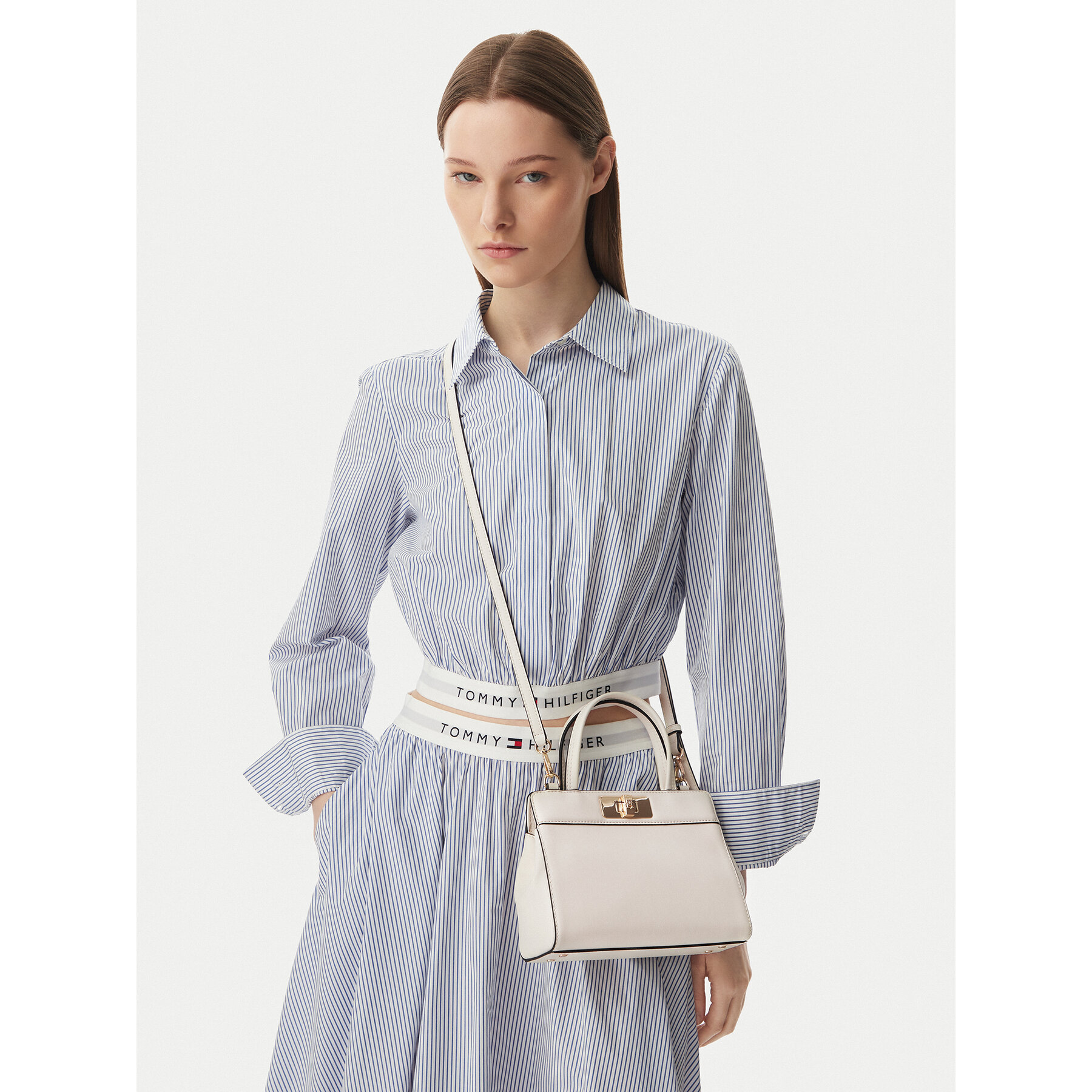 Tommy Hilfiger Torebka Th Modern Mini Satchel AW0AW18726 Kremowy