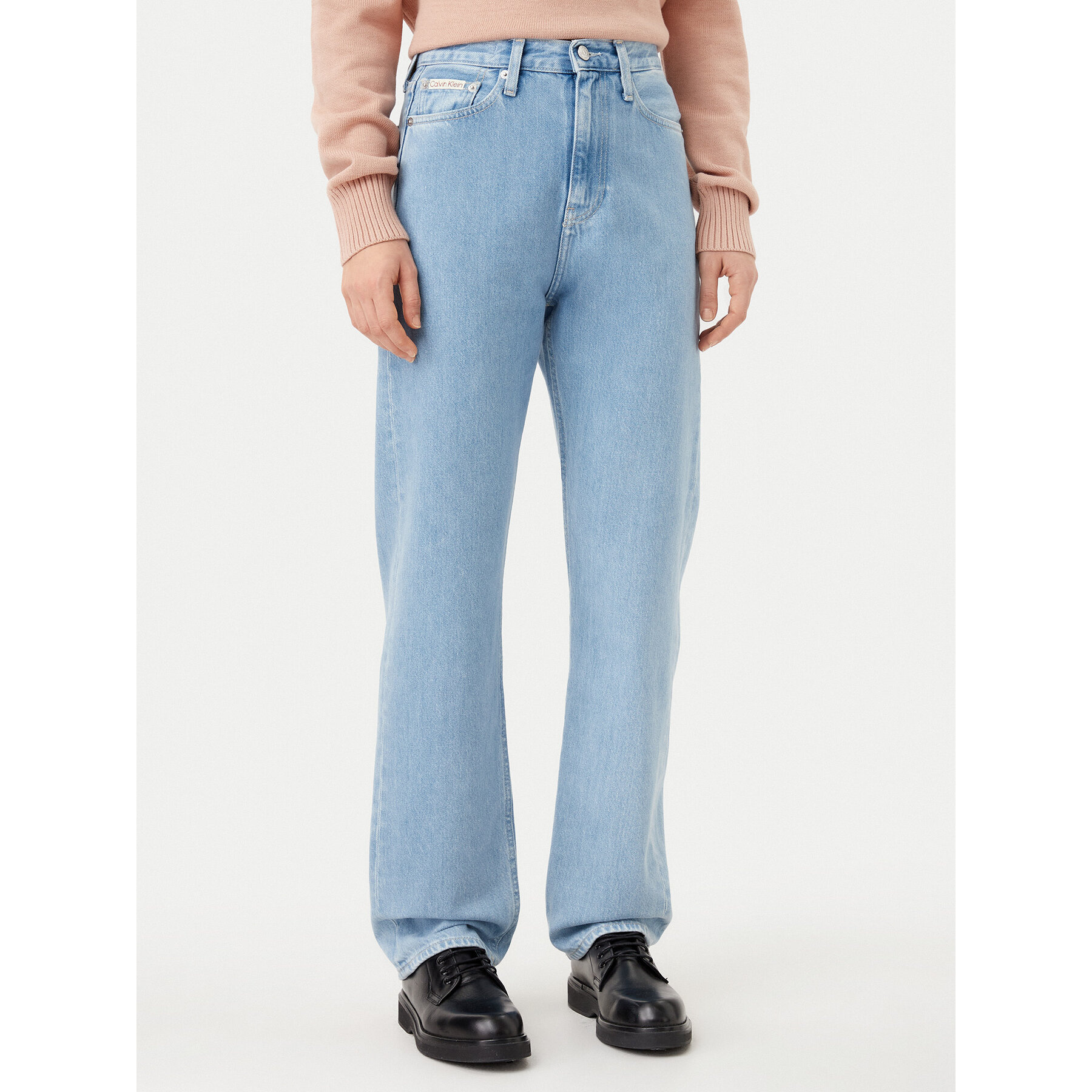 Calvin Klein Jeans Jeansy J20J224997 Niebieski Straight Fit