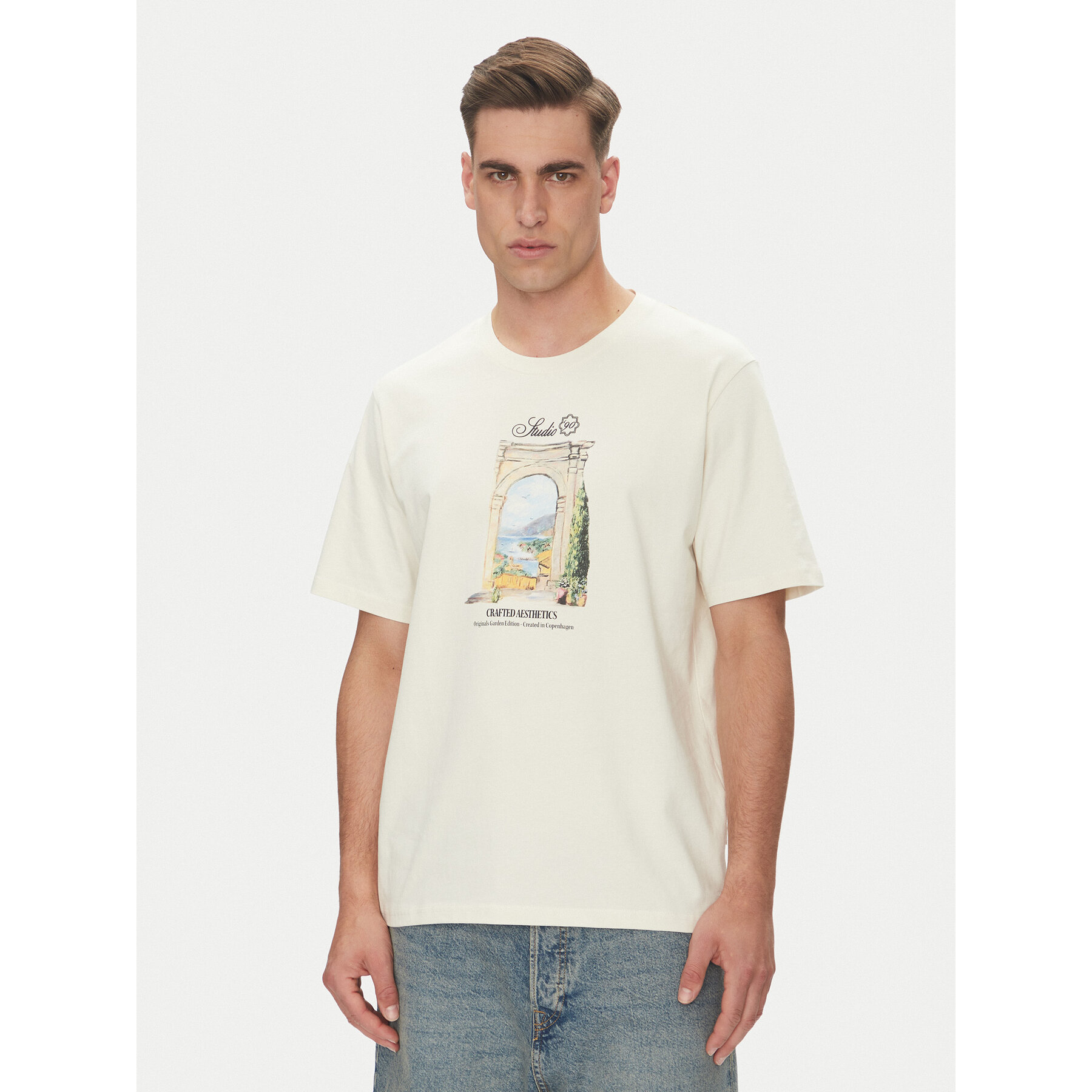Jack & Jones T-Shirt Hydra 12277248 Beżowy Relaxed Fit