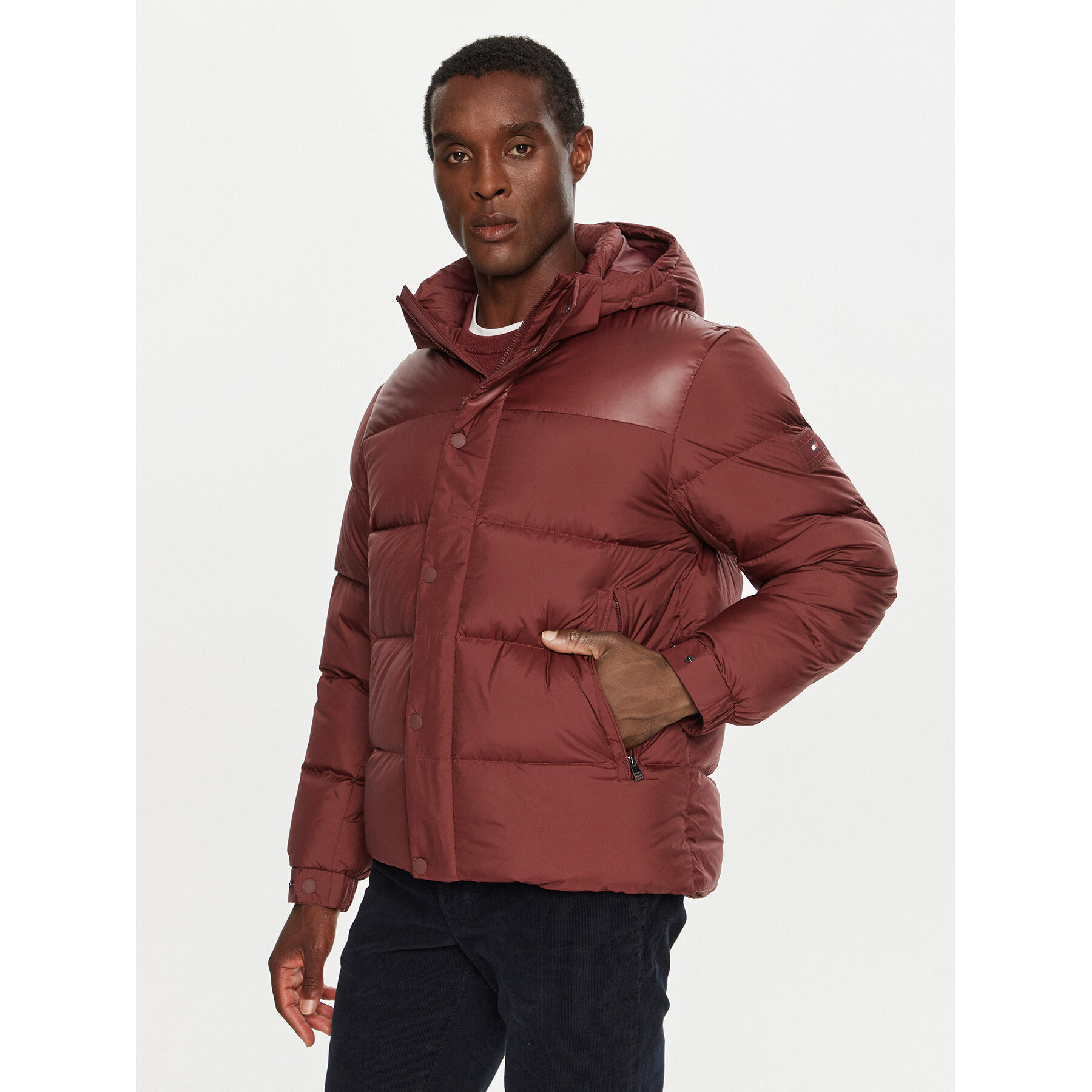 Tommy Hilfiger Kurtka puchowa MW0MW36569 Bordowy Regular Fit