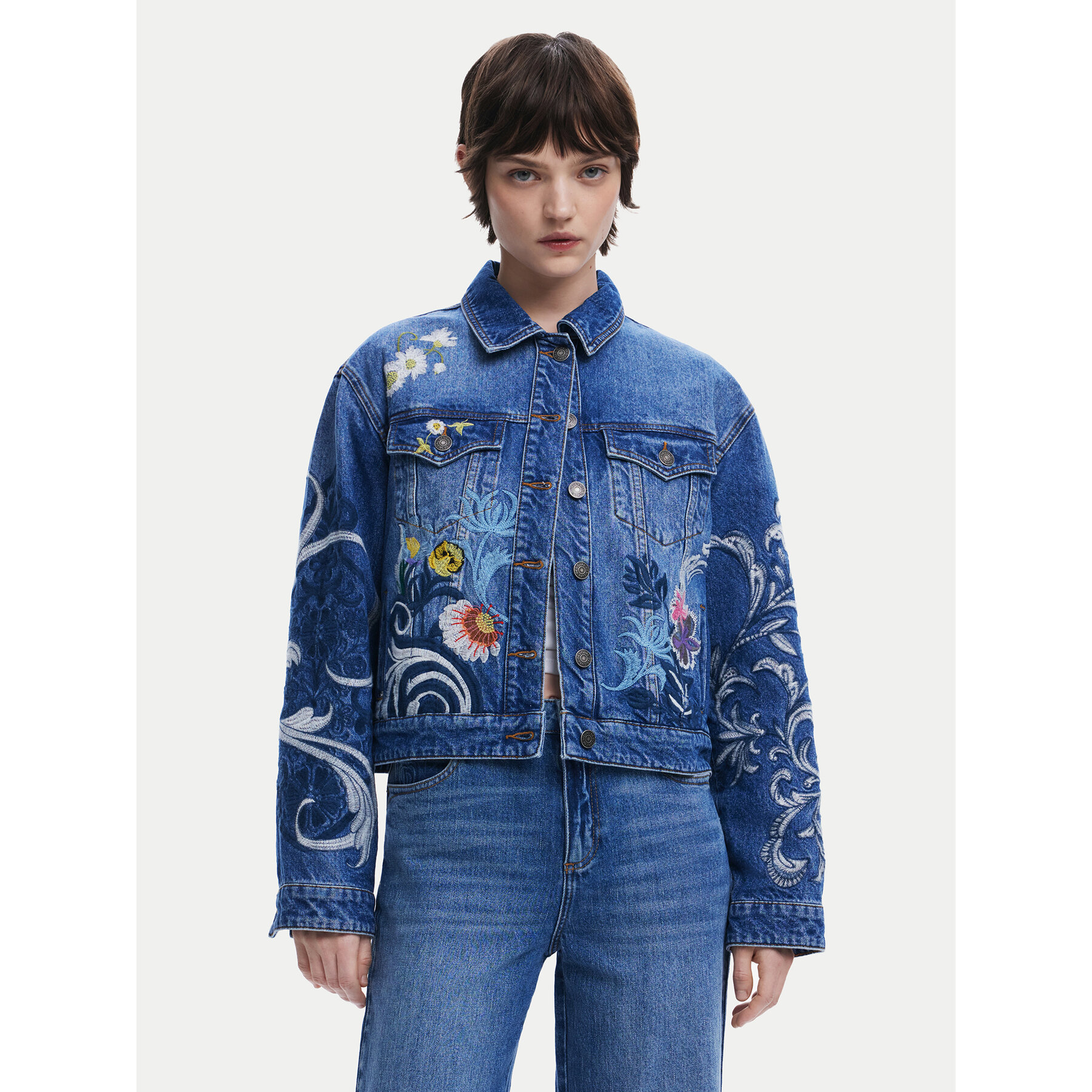 Desigual Kurtka jeansowa Misouri 25SWED55 Niebieski Regular Fit