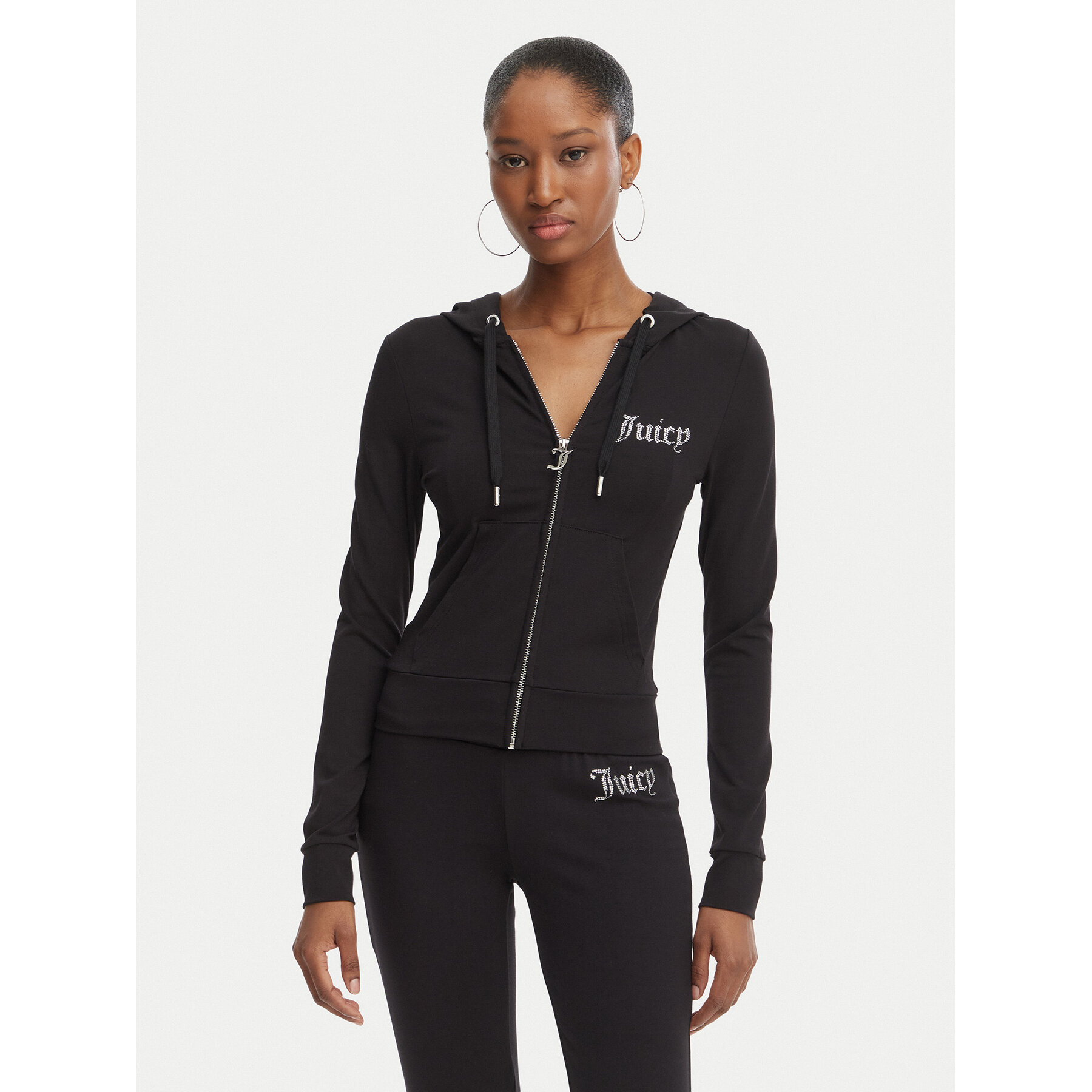 Juicy Couture Bluza Oola JCWAS126306 Czarny Slim Fit