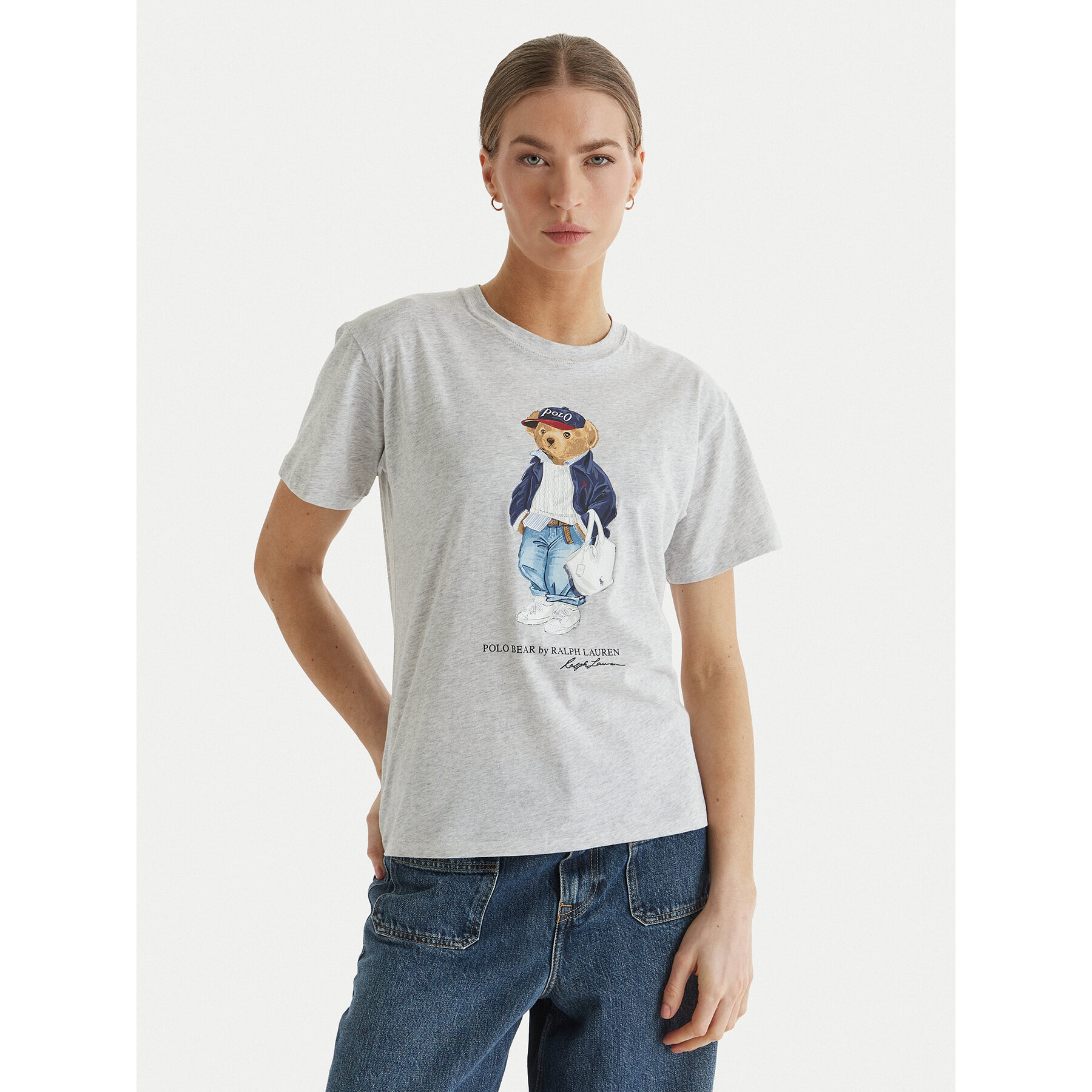 Polo Ralph Lauren T-Shirt 211A96261001 Szary Slim Fit