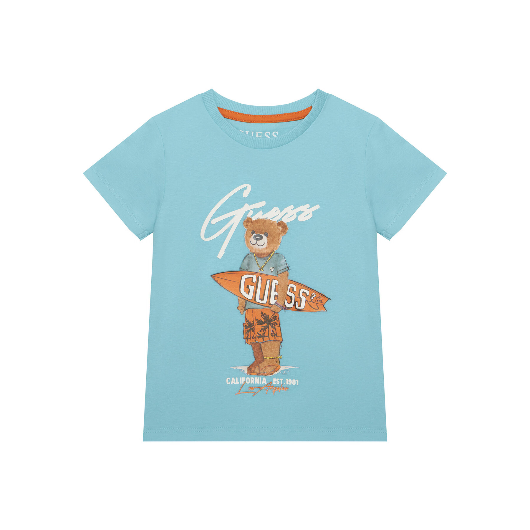 Guess T-Shirt N6GI04 K8HM4 Niebieski Regular Fit