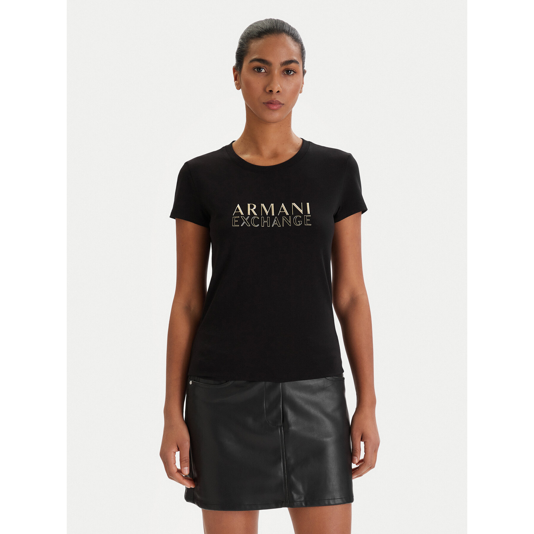 Armani Exchange T-Shirt XW001837 AF16294 UC001 Czarny Slim Fit