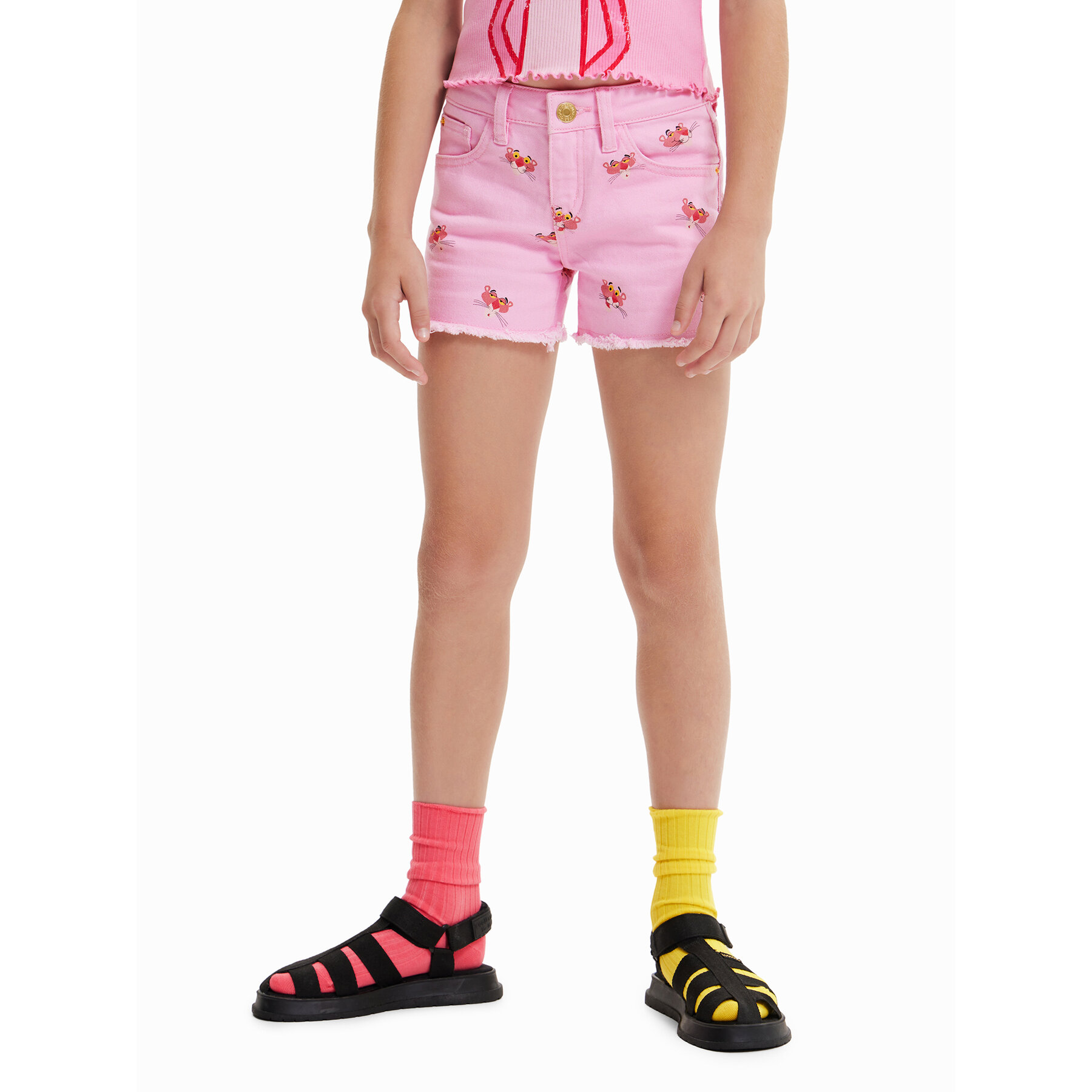Desigual Szorty jeansowe 23SGDD05 Różowy Regular Fit