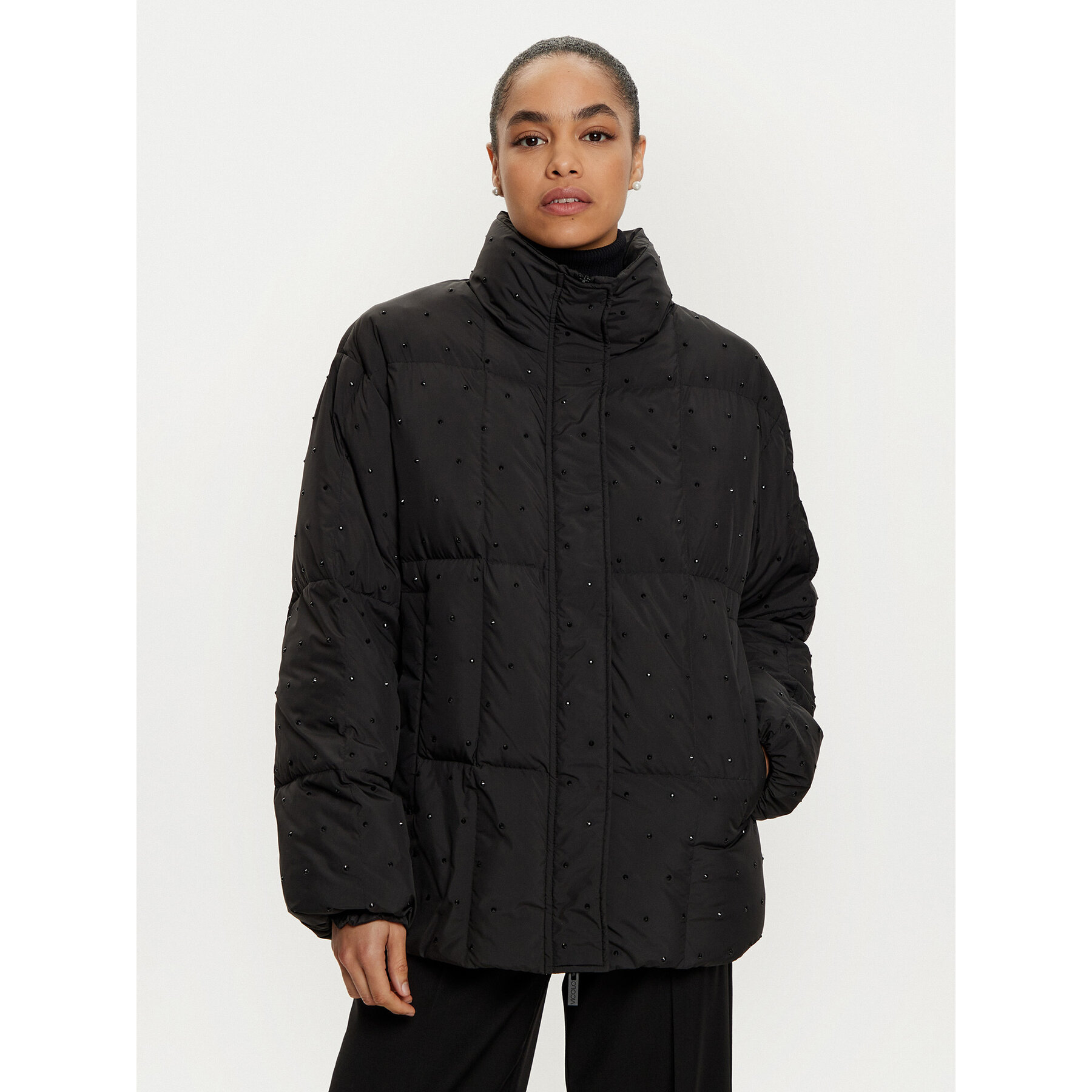 ViCOLO Kurtka puchowa TS0023 Czarny Regular Fit
