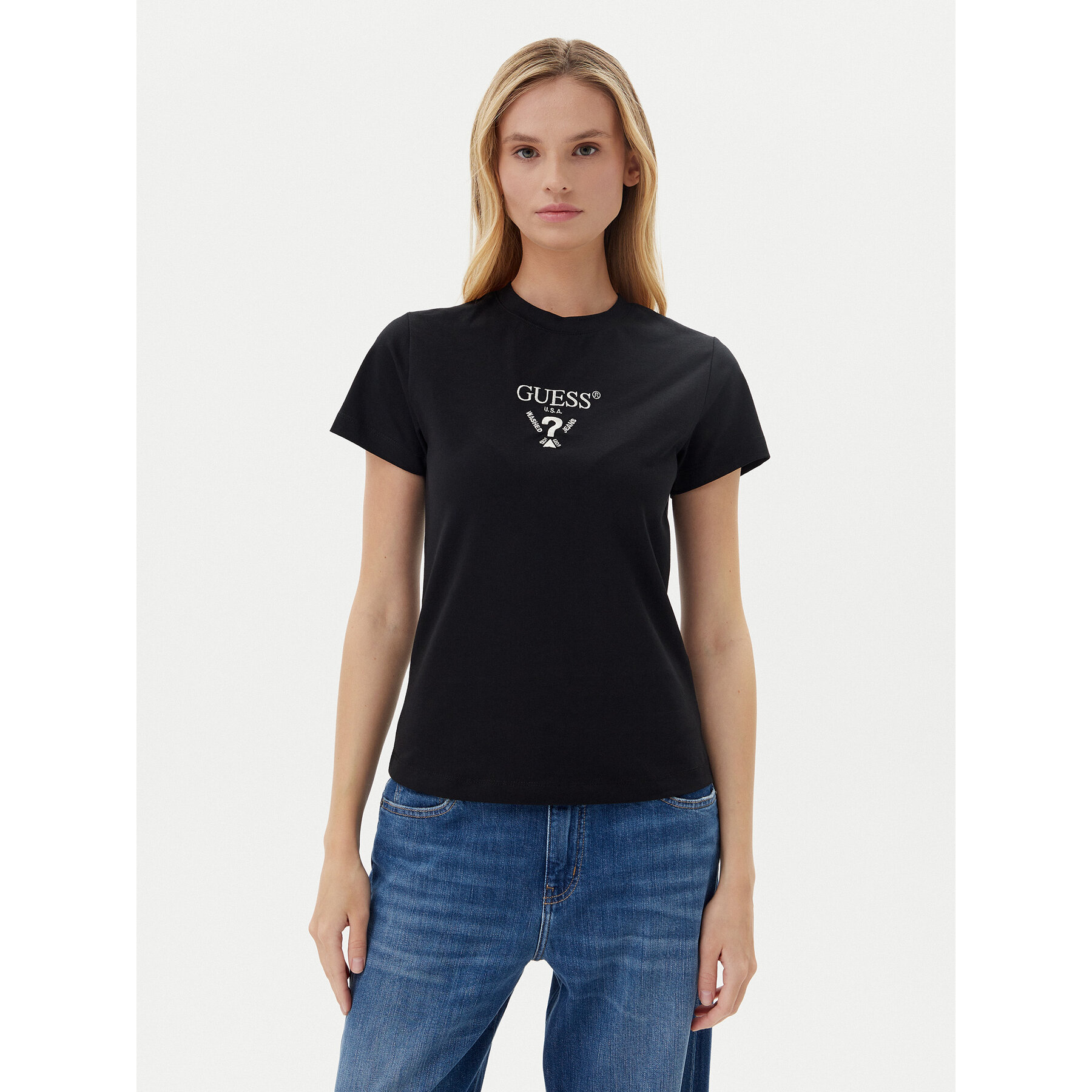 Guess T-Shirt V4YI21 KCDH1 Czarny Slim Fit
