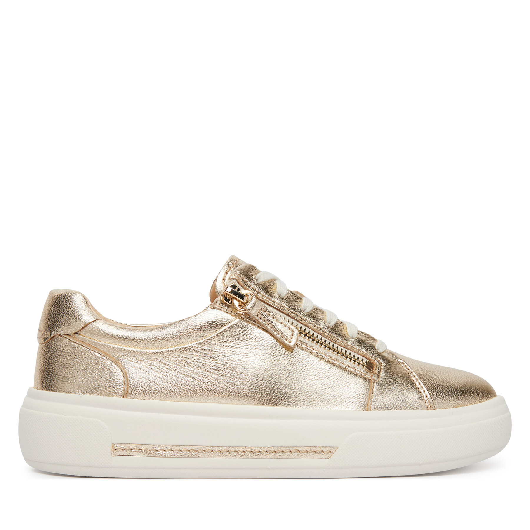 Clarks Sneakersy Hollyrose Zip 26185916 Złoty
