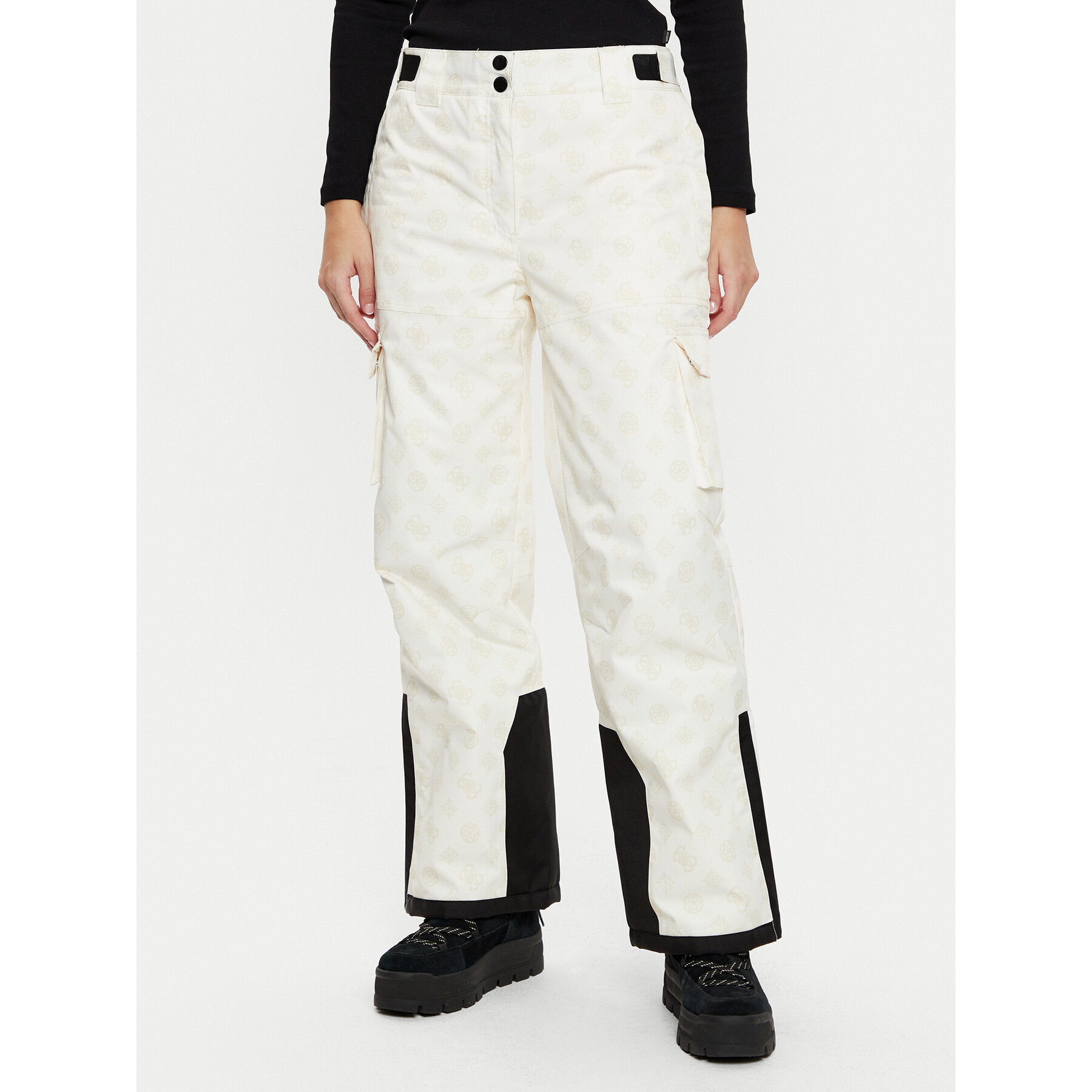 Guess Spodnie narciarskie W4PB60 WH0K0 Écru Regular Fit