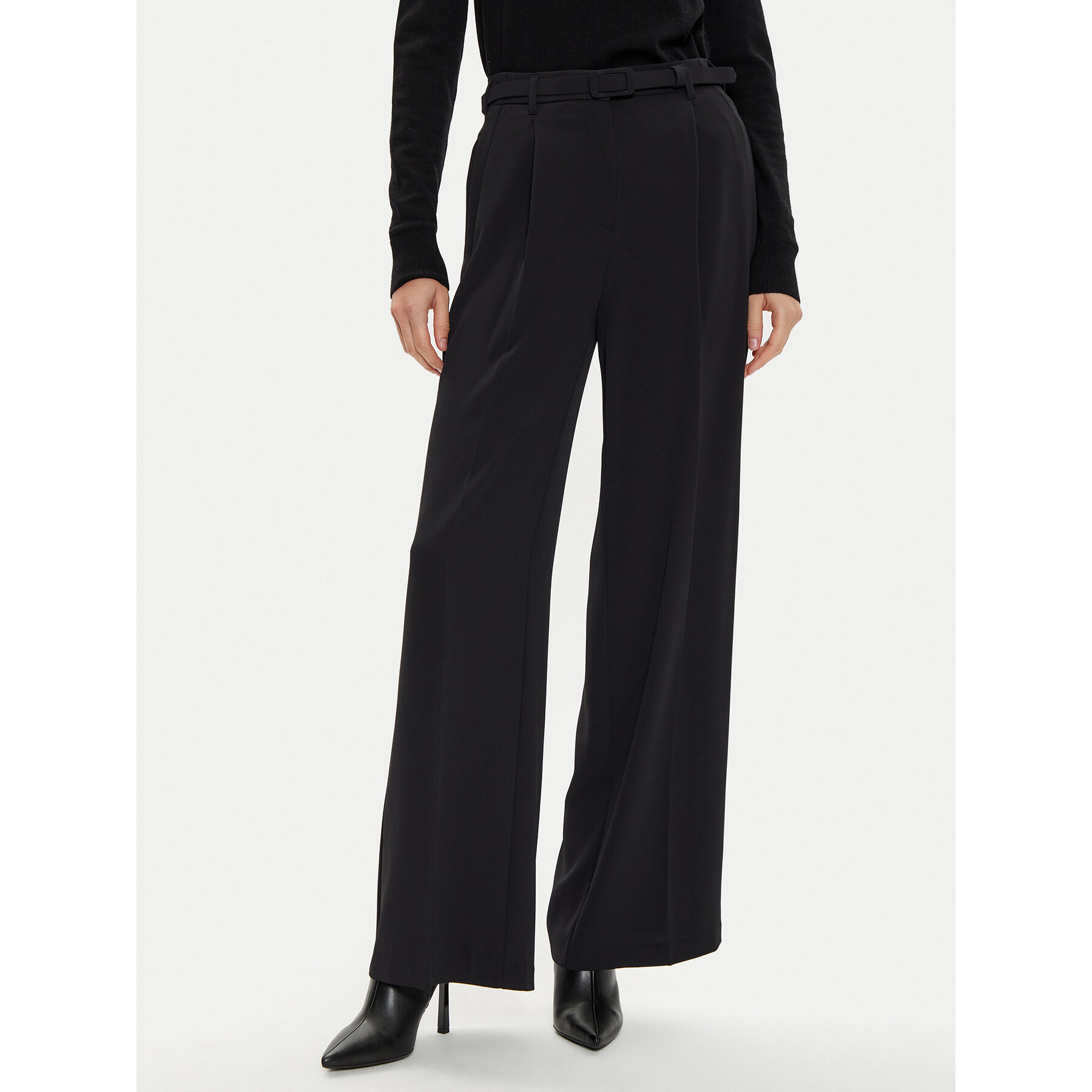 Imperial Spodnie materiałowe P4W3IJXC Czarny Wide Leg