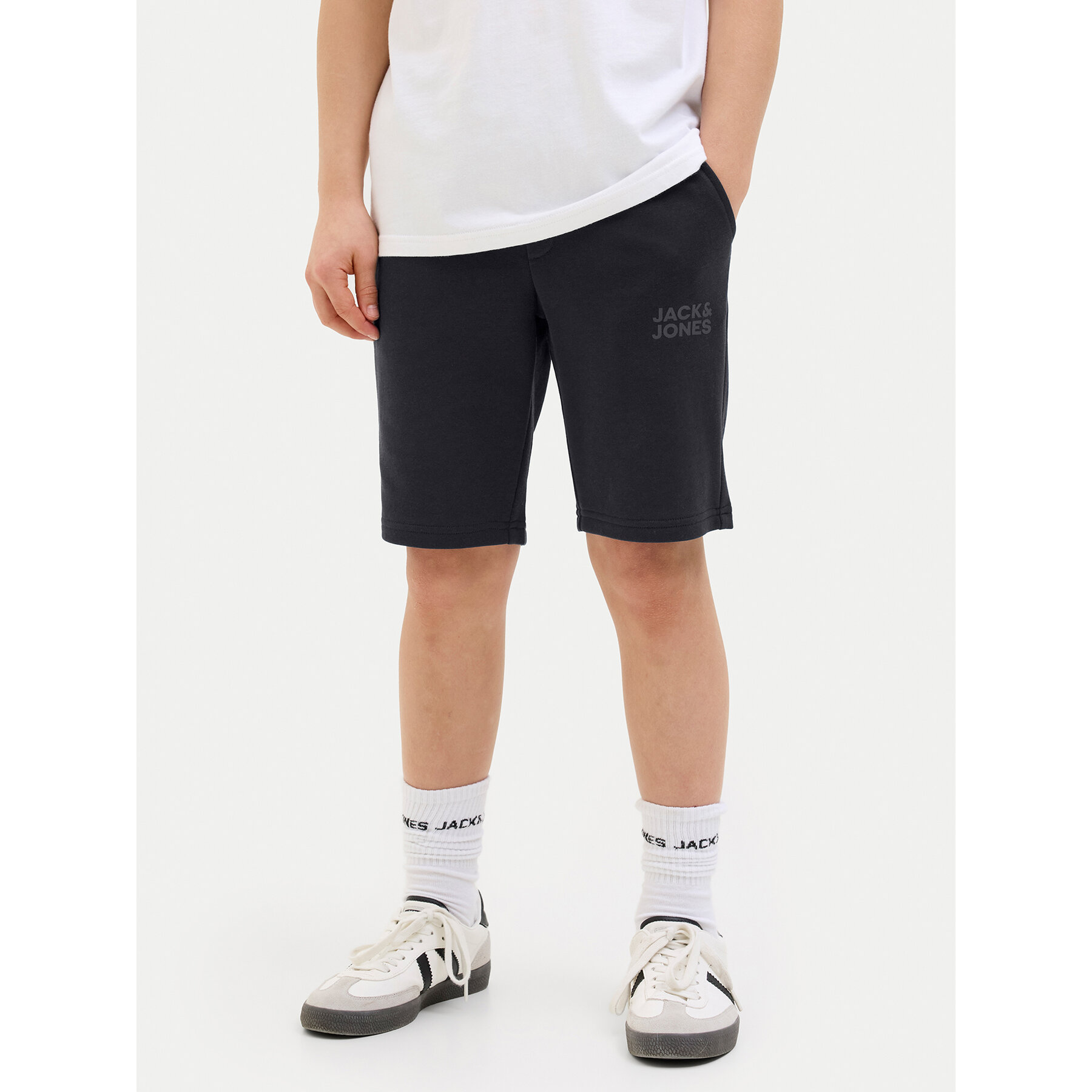 Jack & Jones Junior Szorty sportowe New Soft 12204818 Czarny Slim Fit