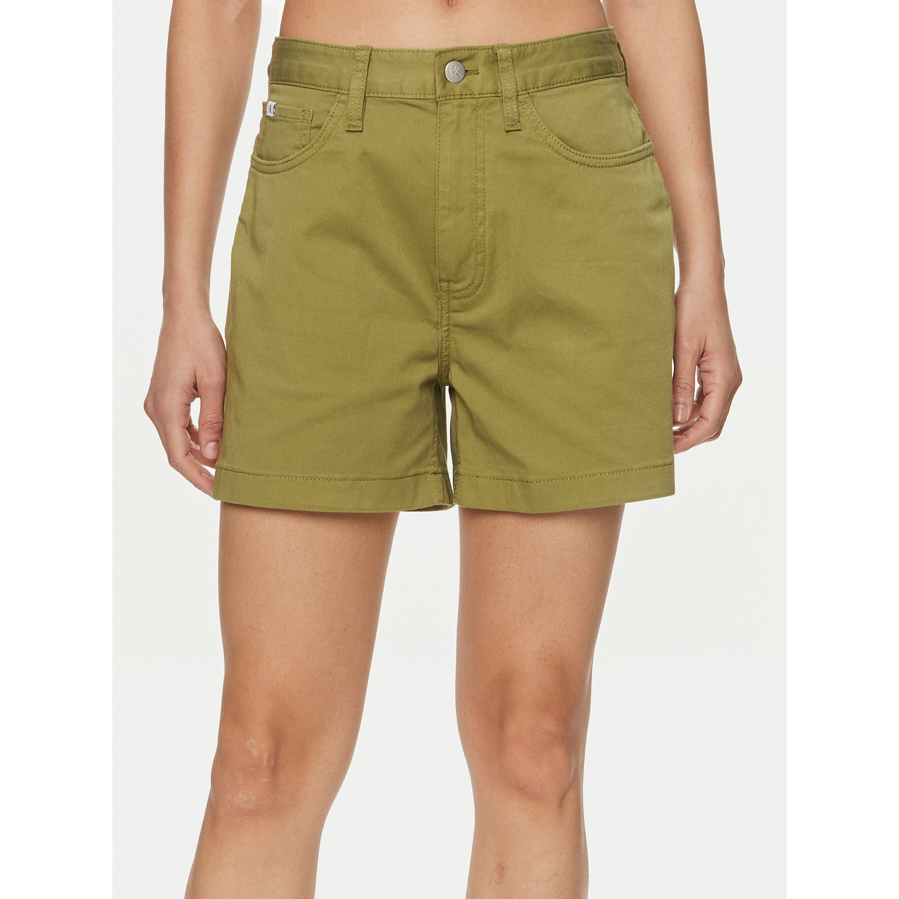 Calvin Klein Jeans Szorty materiałowe J20J223135 Zielony Mom Fit