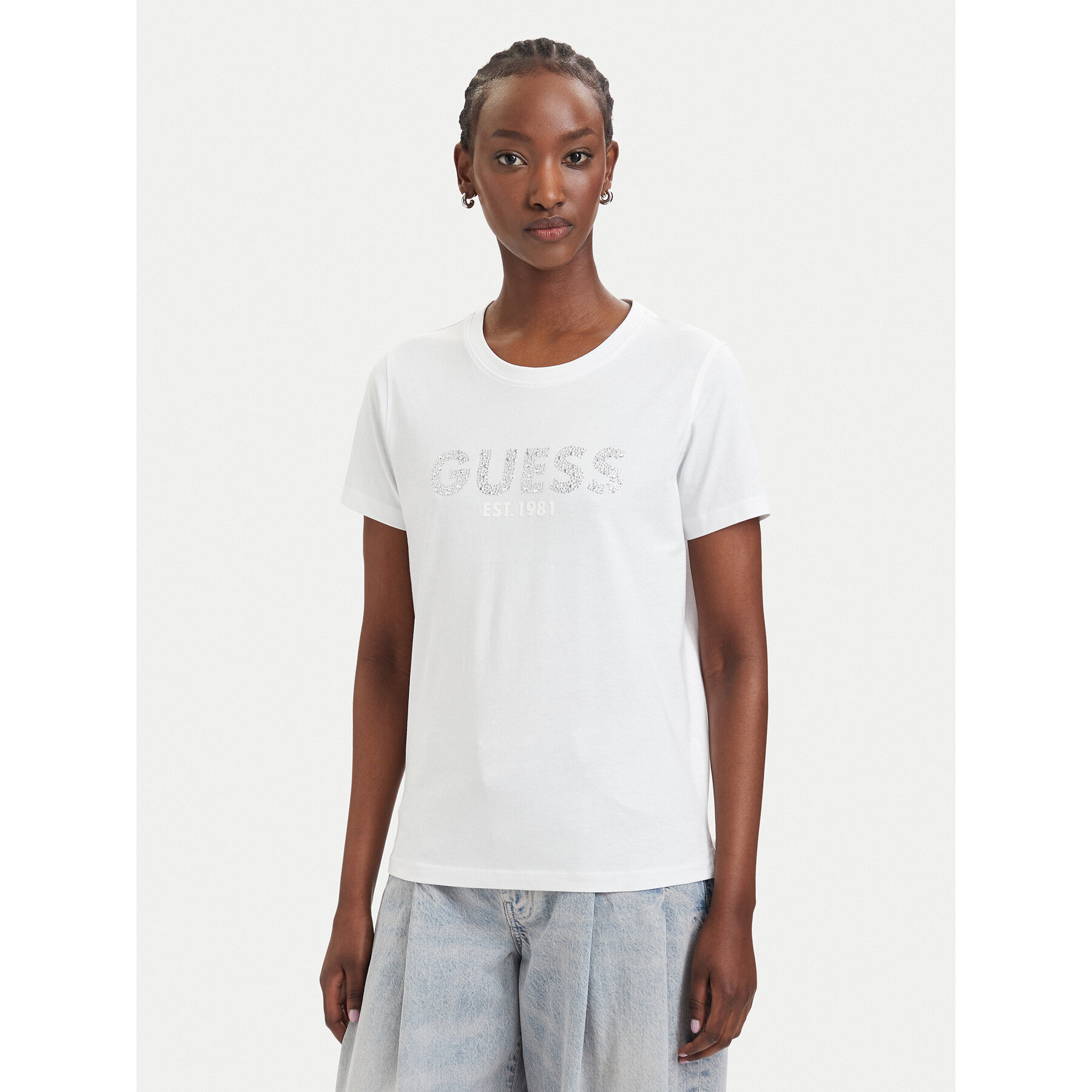 Guess T-Shirt W6GI15 K3035 Biały Regular Fit