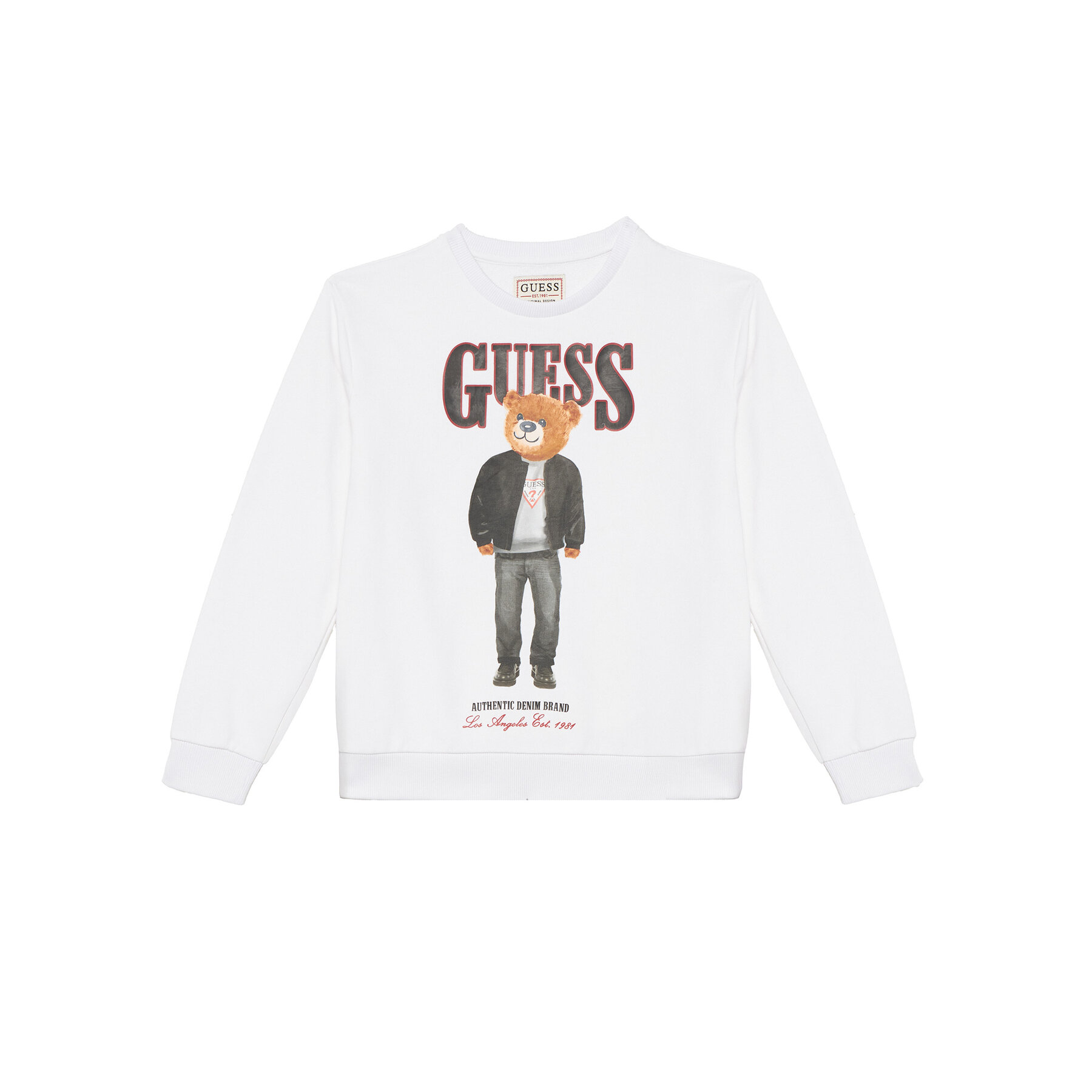 Guess Bluza L6RQ05 KAD74 Biały Regular Fit