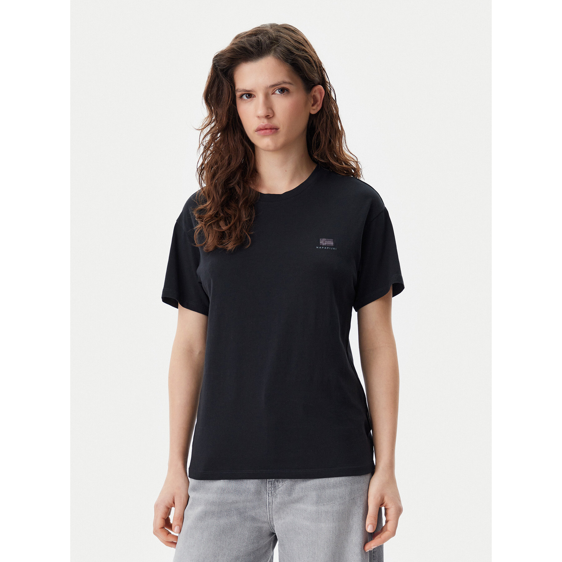 Napapijri T-Shirt S-Nina NP0A4H87 Czarny Regular Fit