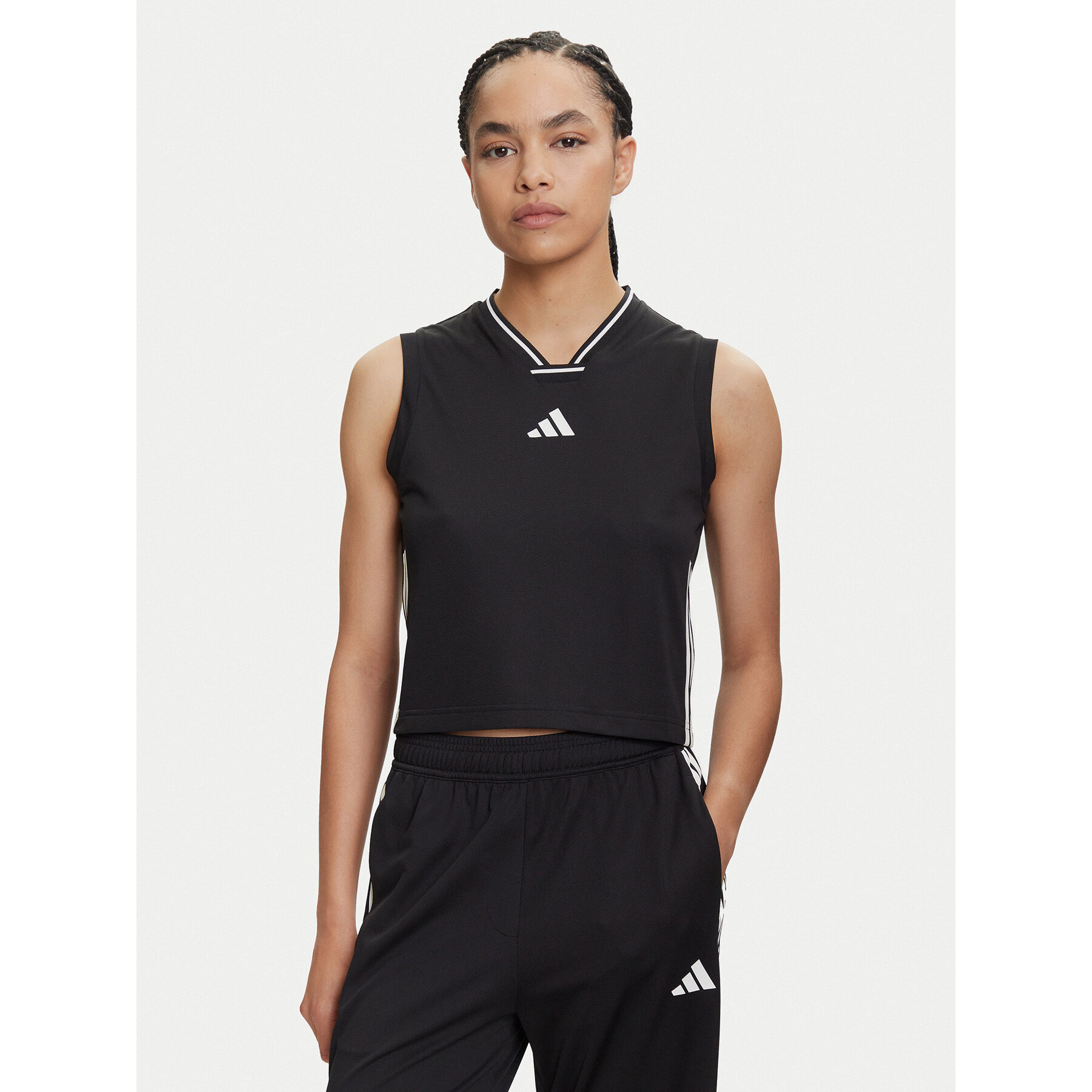 adidas Bluzka Tiro Cut 3-Stripes Mesh JG4115 Czarny Regular Fit