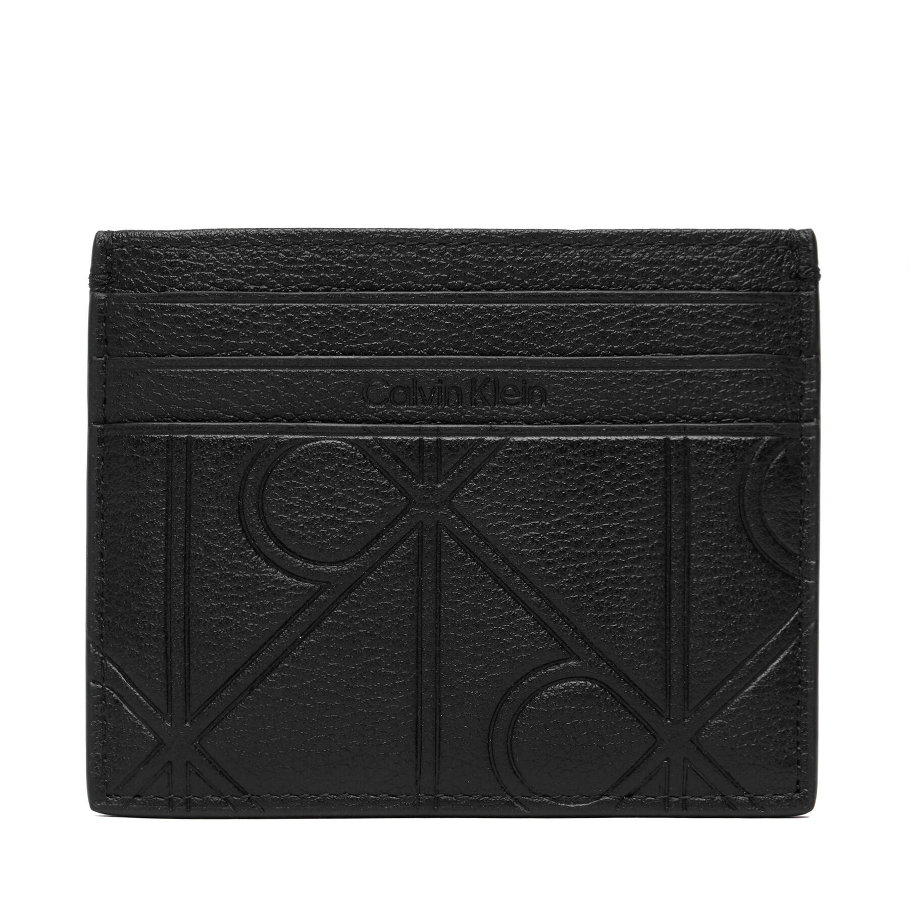 Calvin Klein Etui na karty kredytowe Xl Emblem Aop Emboss Card Case LV04D1174G Czarny
